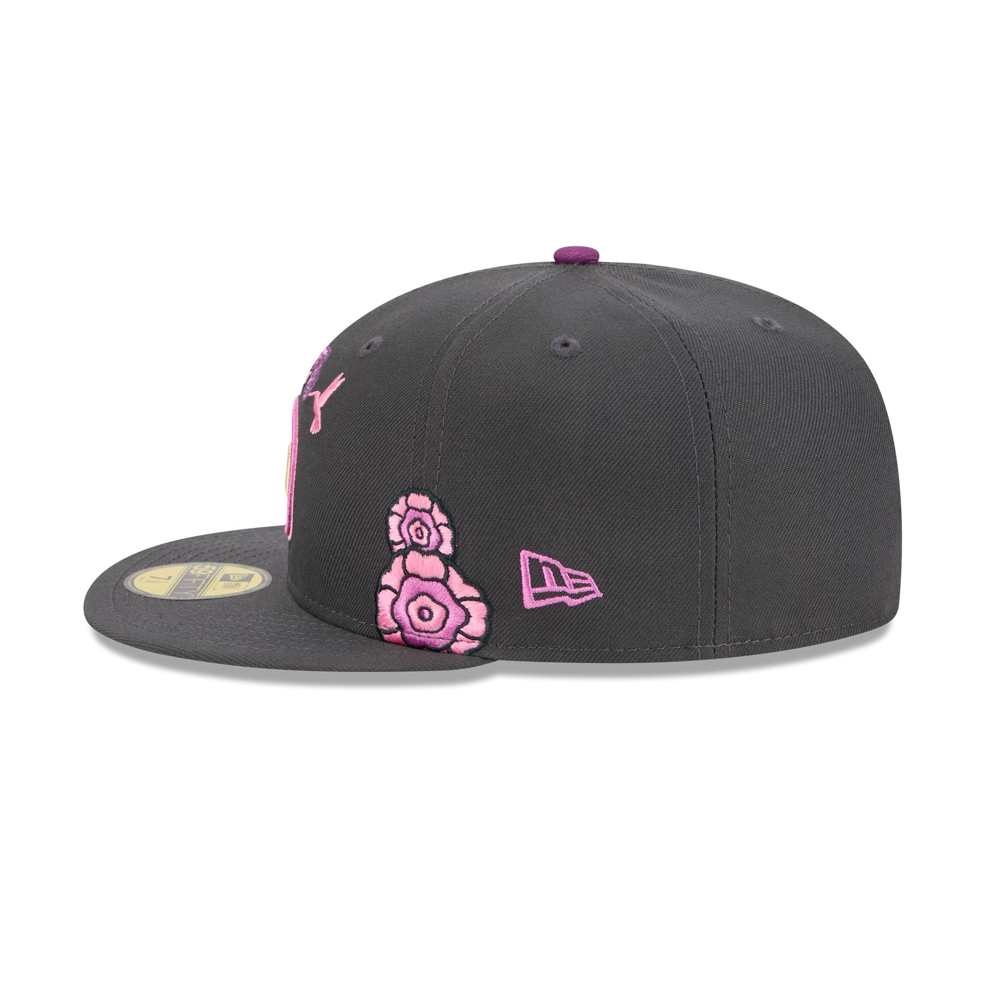 Utah Hockey Club Day Of The Dead Graphite 59Fifty Fitted Hat - Image 5