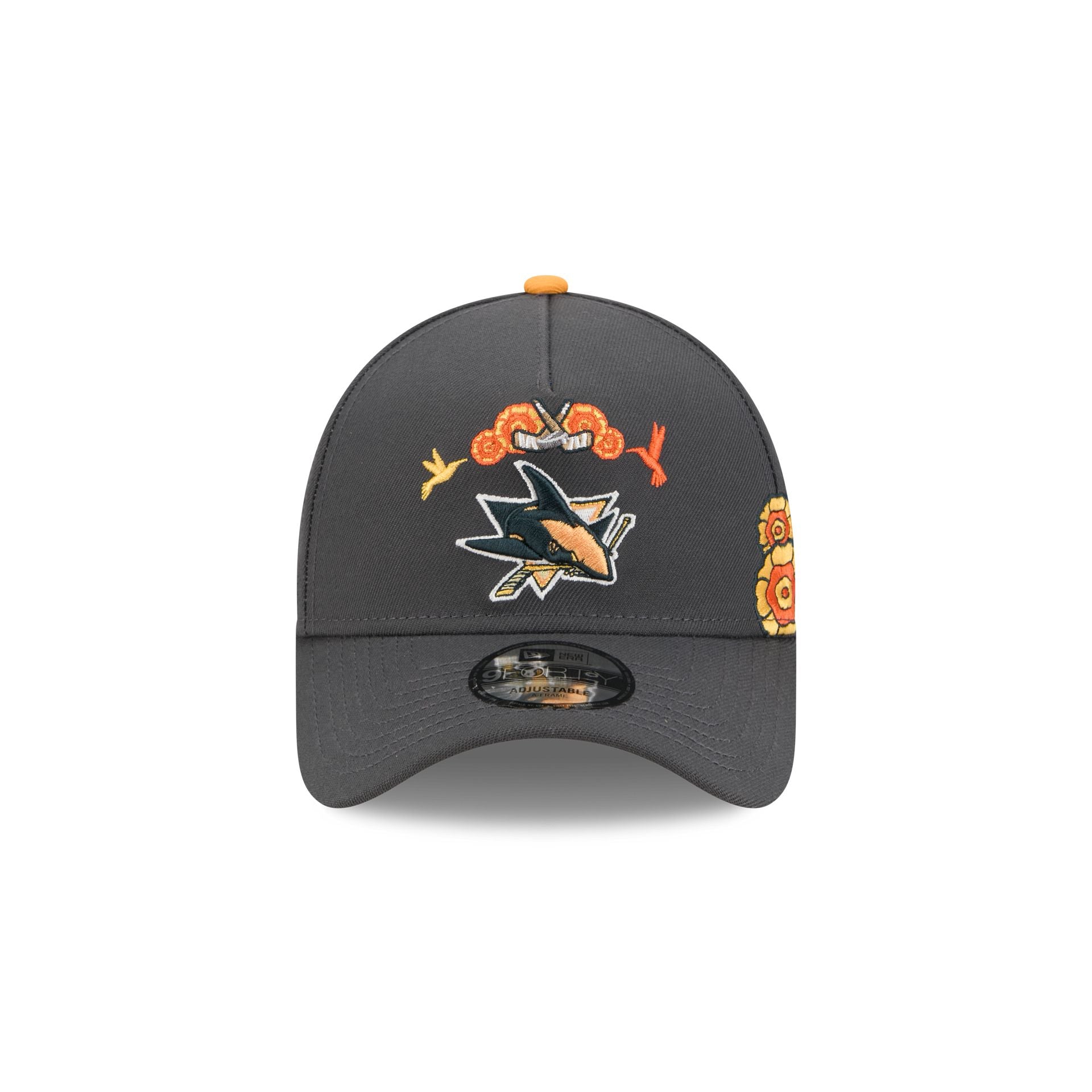 Alternative view of San Jose Sharks Day Of The Dead Graphite 9Forty A-Frame Snapback Hat