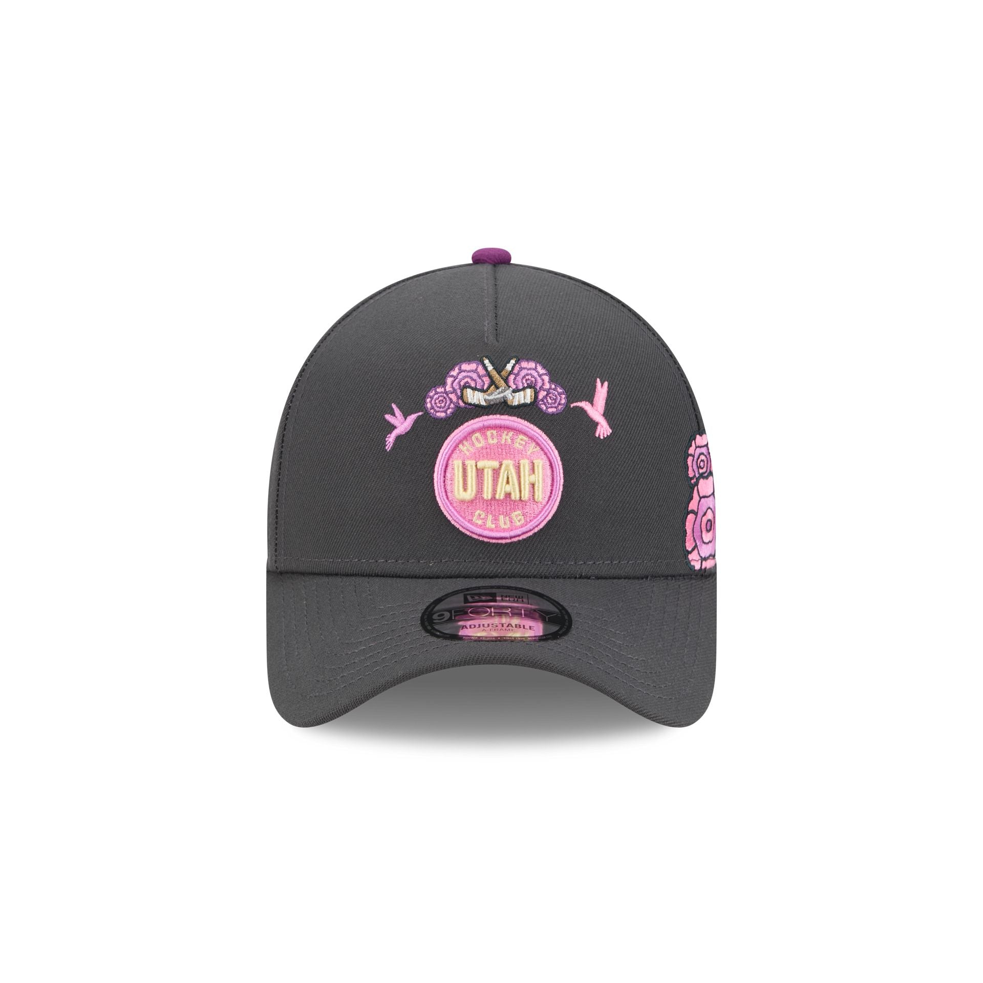 Alternative view of Utah Hockey Club Day Of The Dead Graphite 9Forty A-Frame Snapback Hat