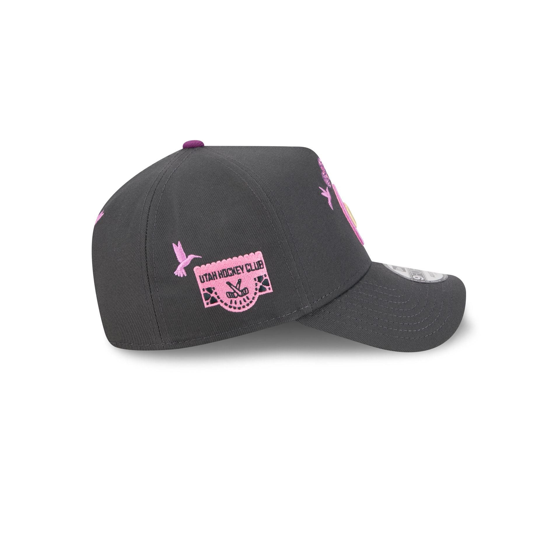 Utah Hockey Club Day Of The Dead Graphite 9Forty A-Frame Snapback Hat - Image 4
