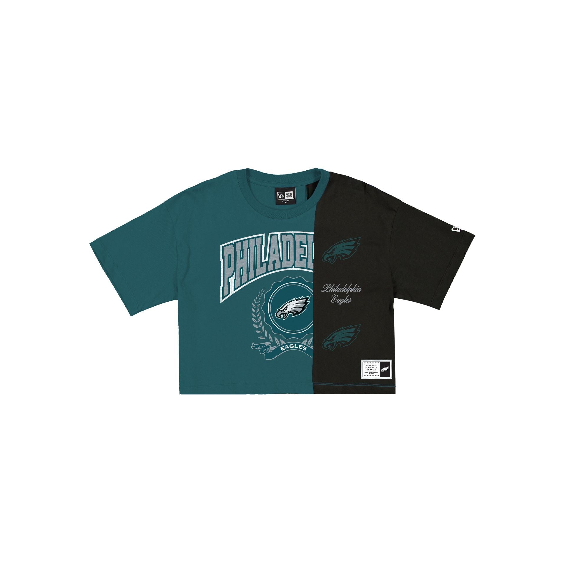 Philadelphia Eagles Team Split Women's Cropped Short-Sleeve T-Shirt