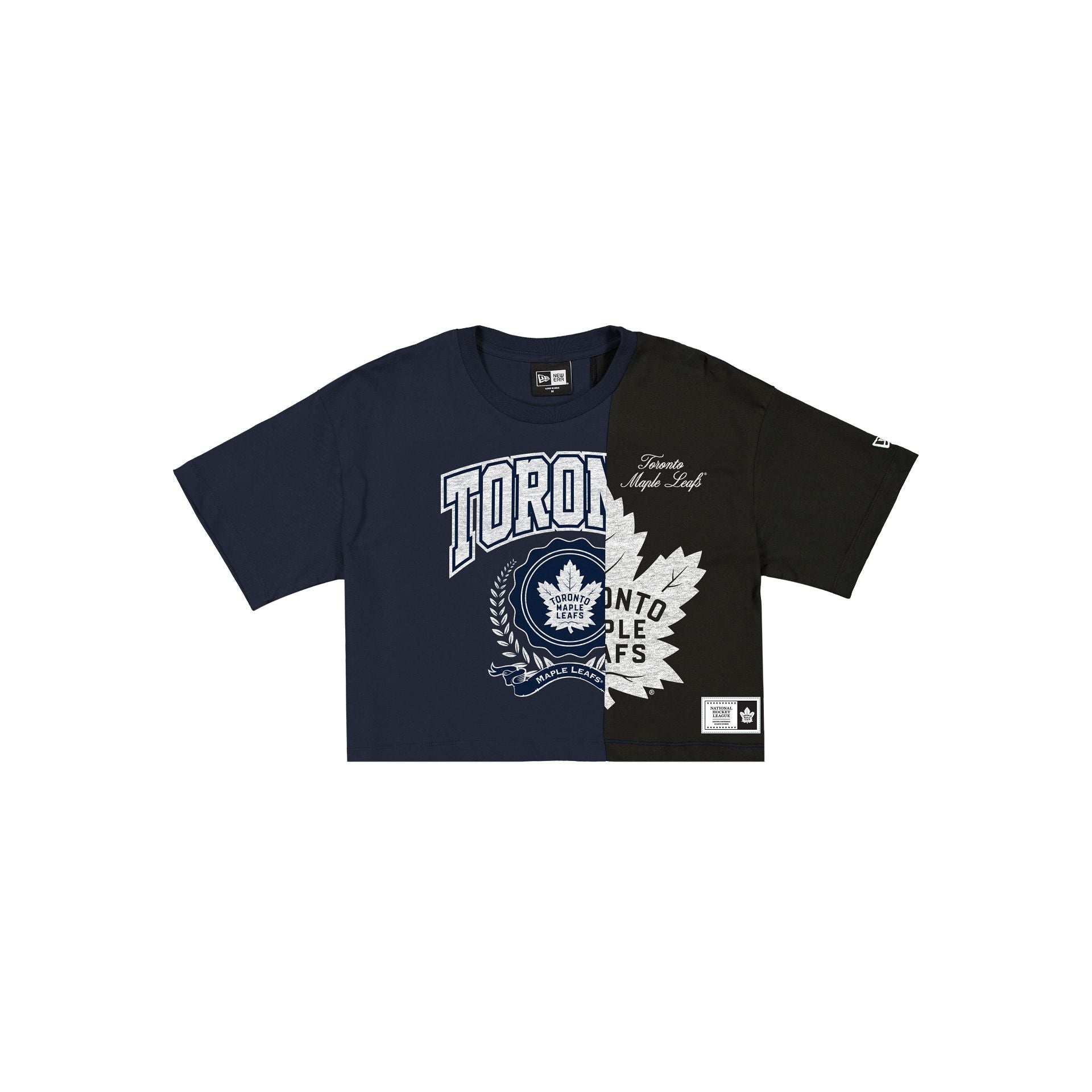 Toronto Maple Leafs Team Split Women's Cropped Short-Sleeve T-Shirt