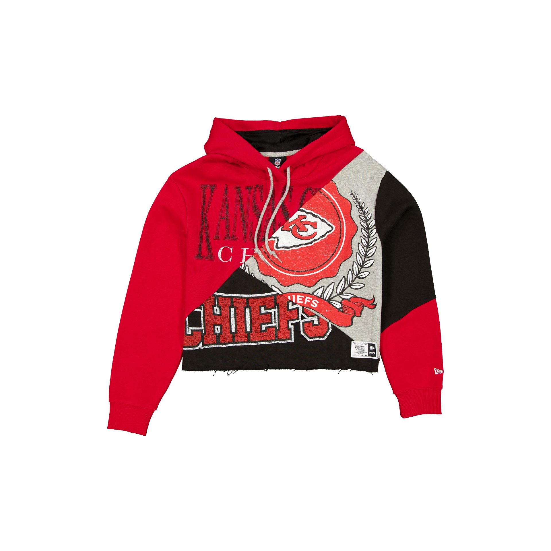 Kansas City Chiefs Team Split Women's Cropped Hoodie
