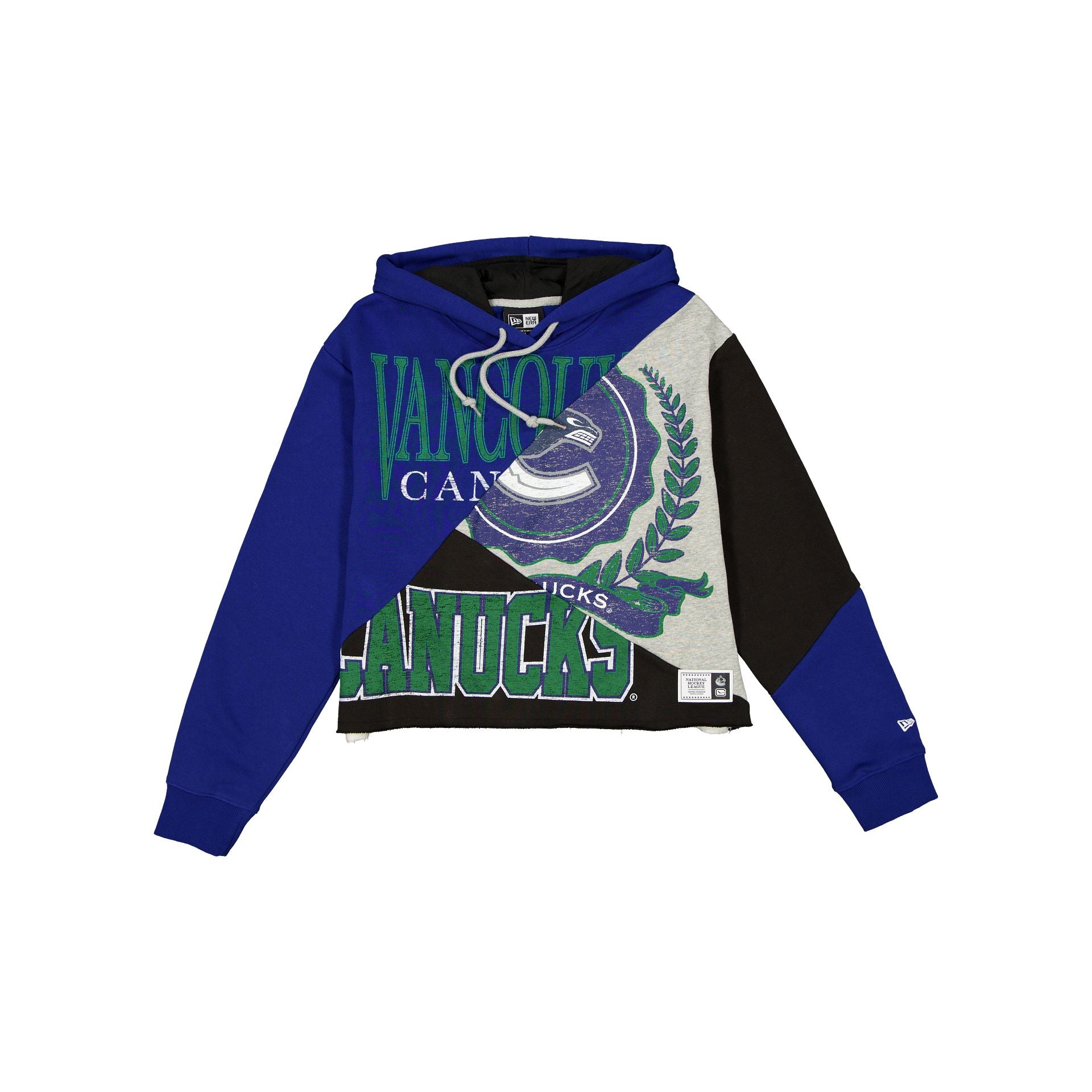 Vancouver Canucks Team Split Women's Cropped Hoodie