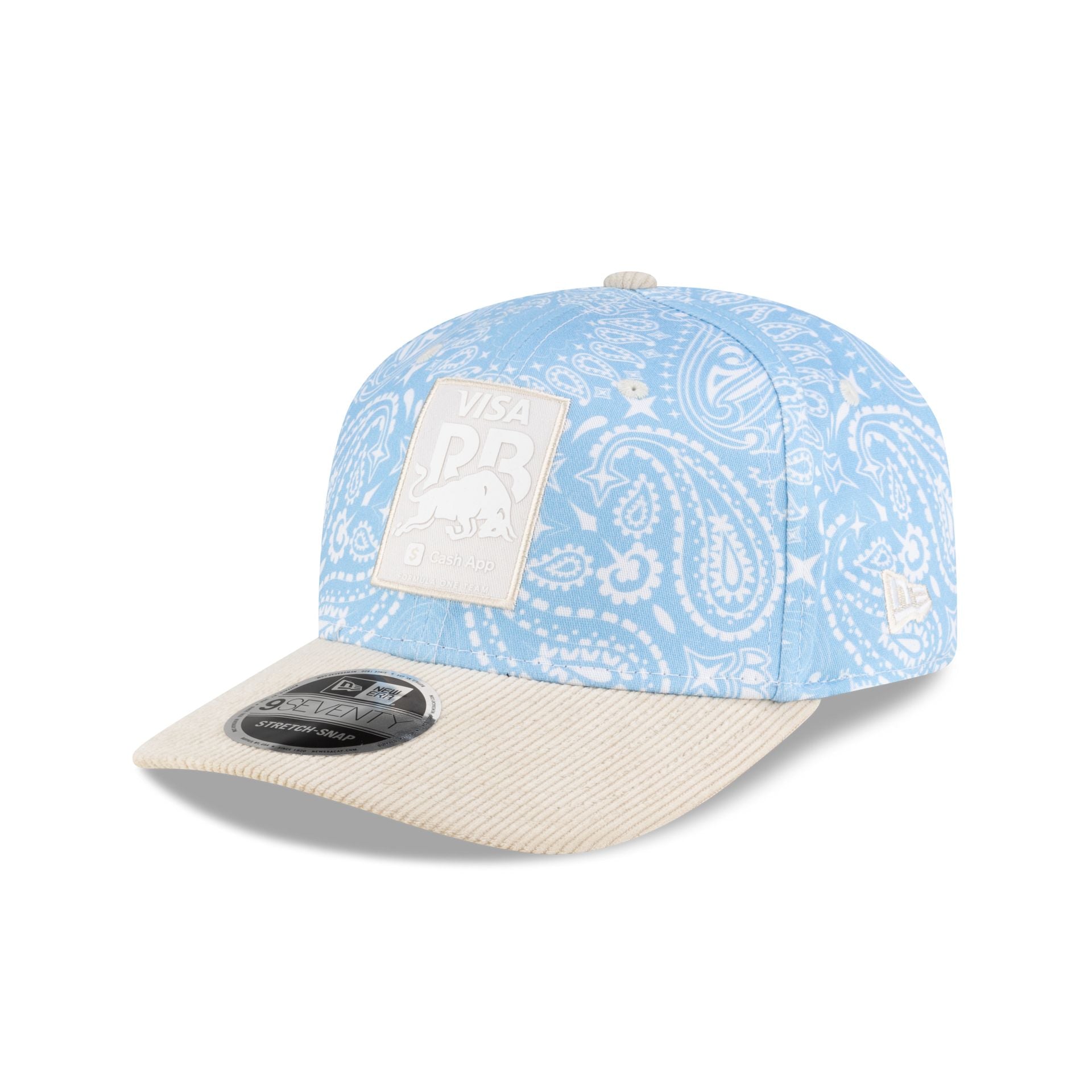Visa Cash App Racing Bulls Soft Blue Paisley 9Seventy Stretch-Snap Hat