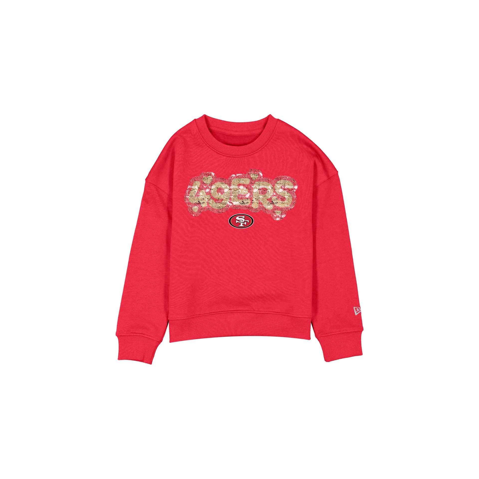 San Francisco 49Ers Flip Sequin Girls Crewneck