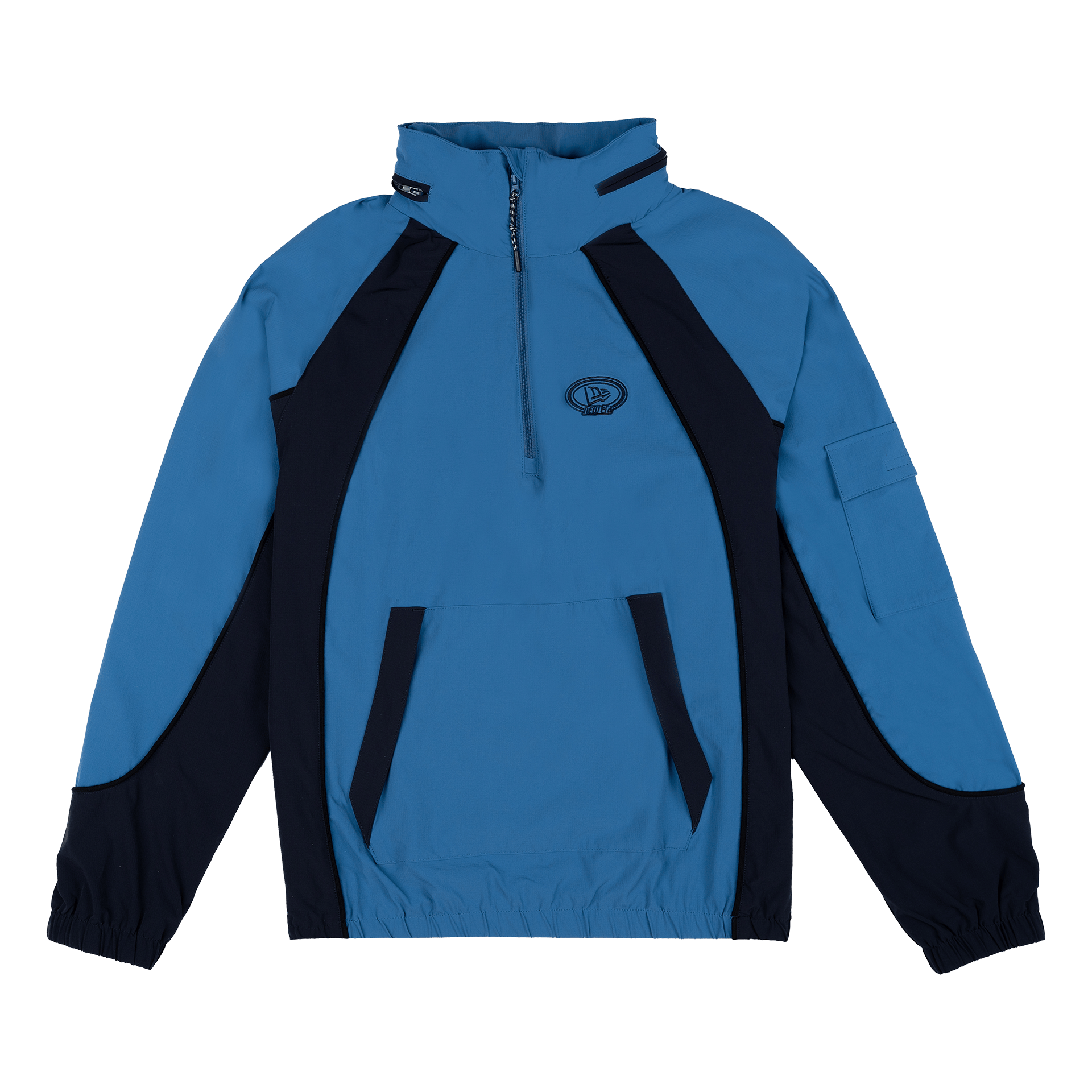 Alternative view of New Era Branded Retro-Tech Ne2K Indigo Half-Zip Track Pullover