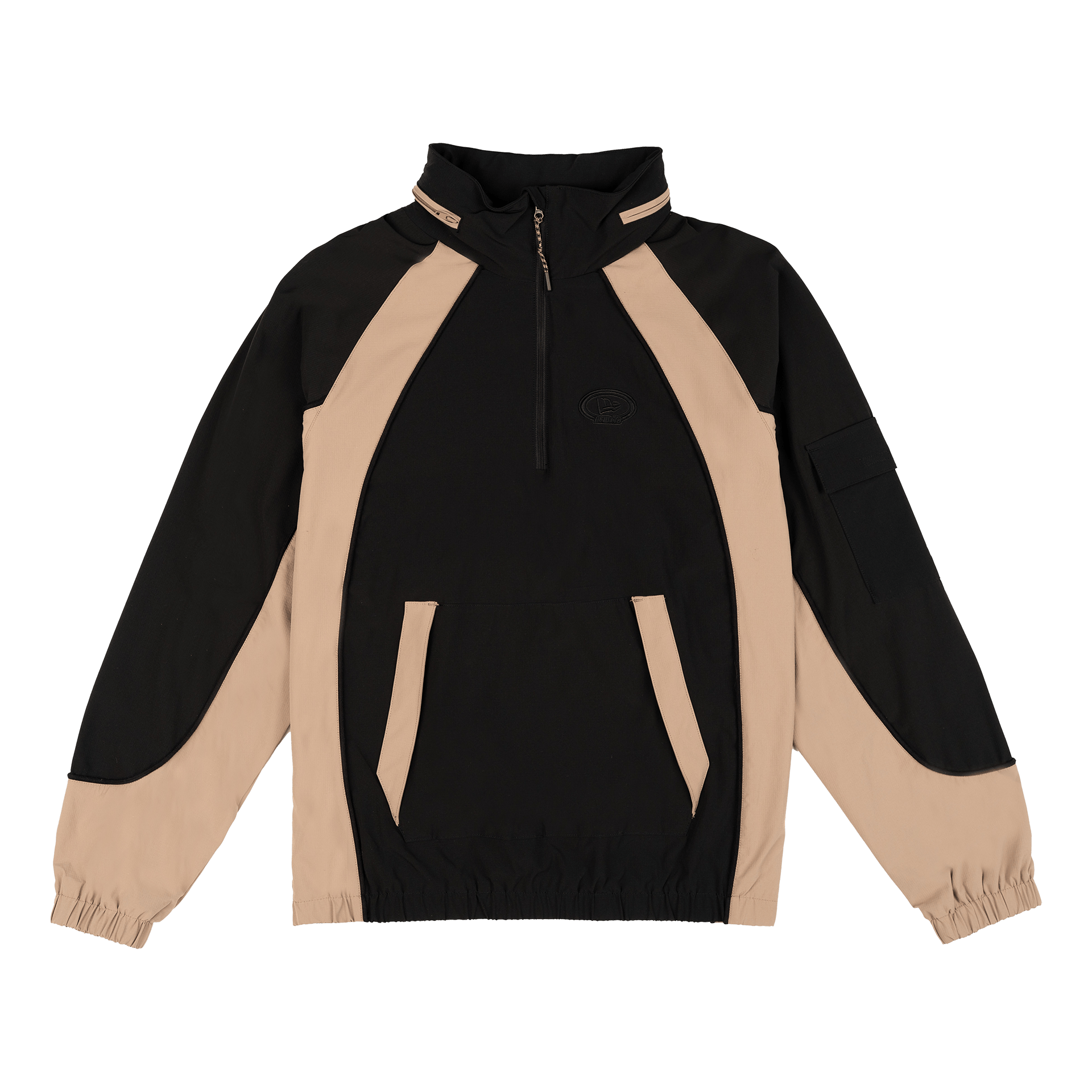 Alternative view of New Era Branded Retro-Tech Ne2K Black Half-Zip Track Pullover
