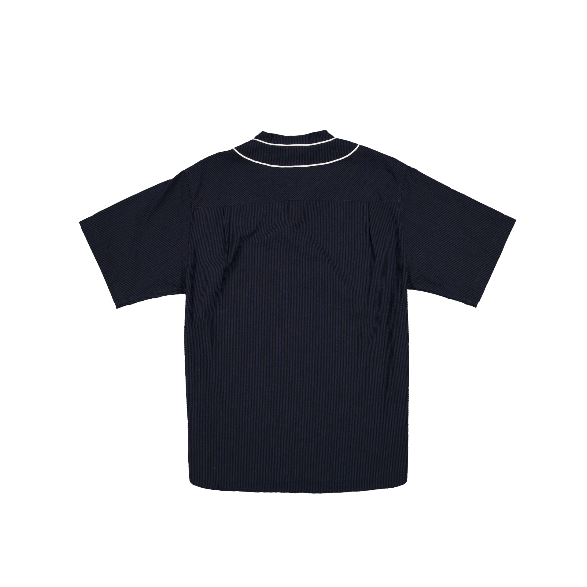 Alternative view of New Era Branded Seersucker Throwback Baseball Navy Jersey