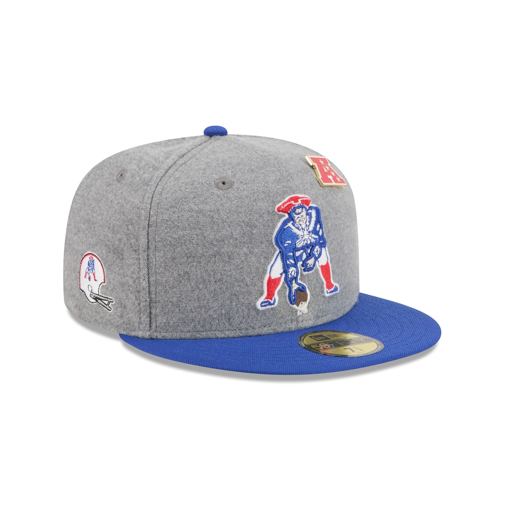 New England Patriots Heather Gray Wool 59Fifty Fitted Hat