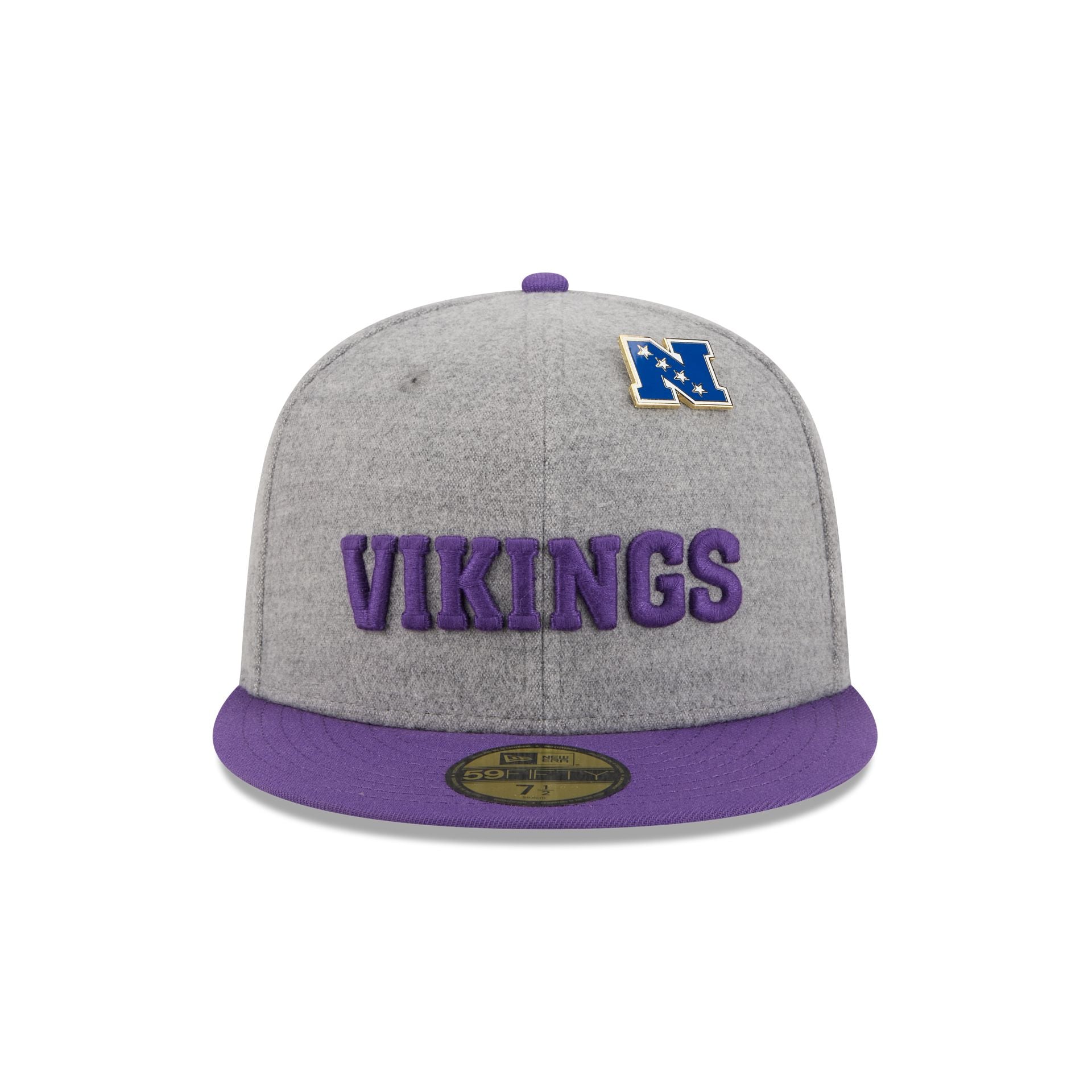 Alternative view of Minnesota Vikings Heather Gray Wool 59Fifty Fitted Hat