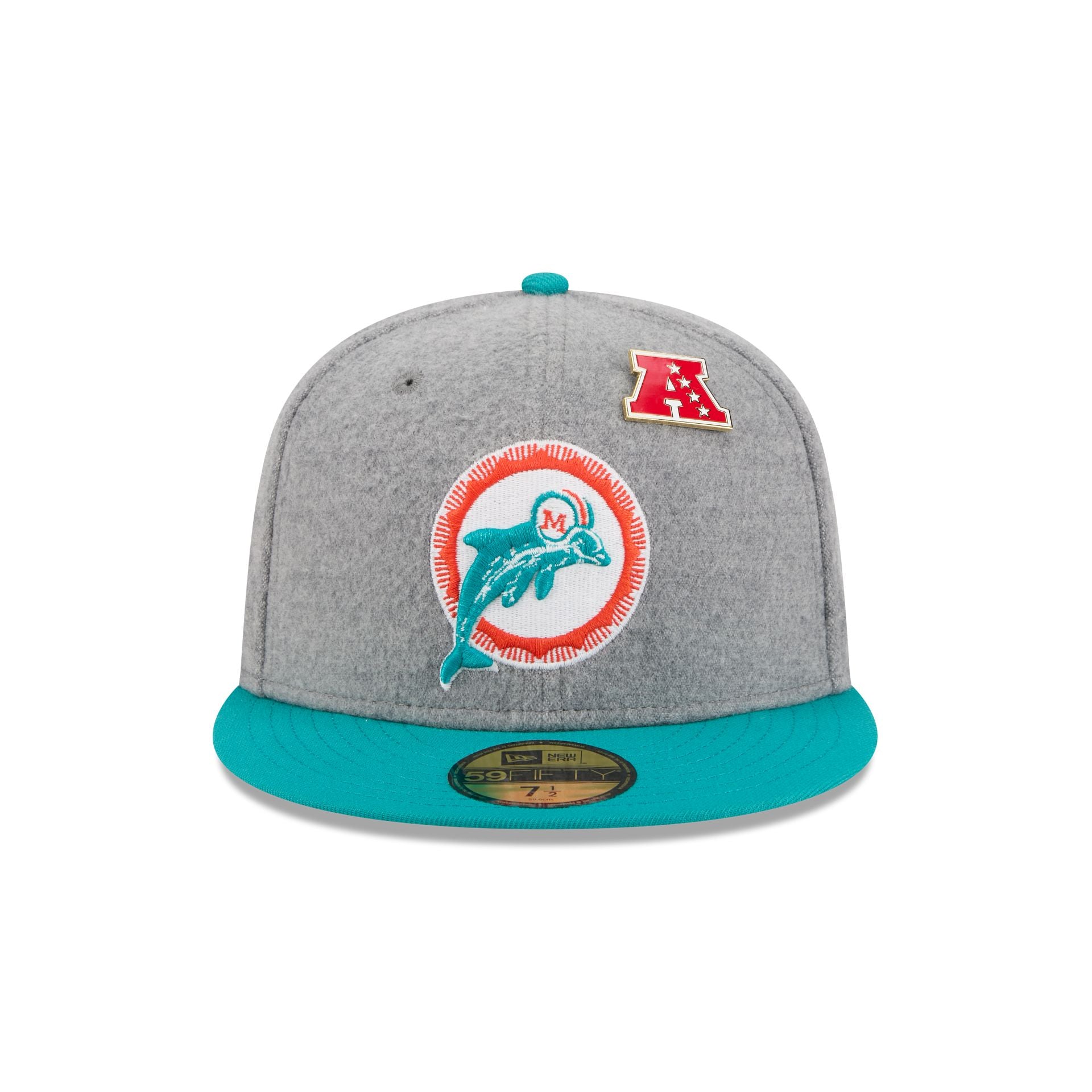 Alternative view of Miami Dolphins Heather Gray Wool 59Fifty Fitted Hat