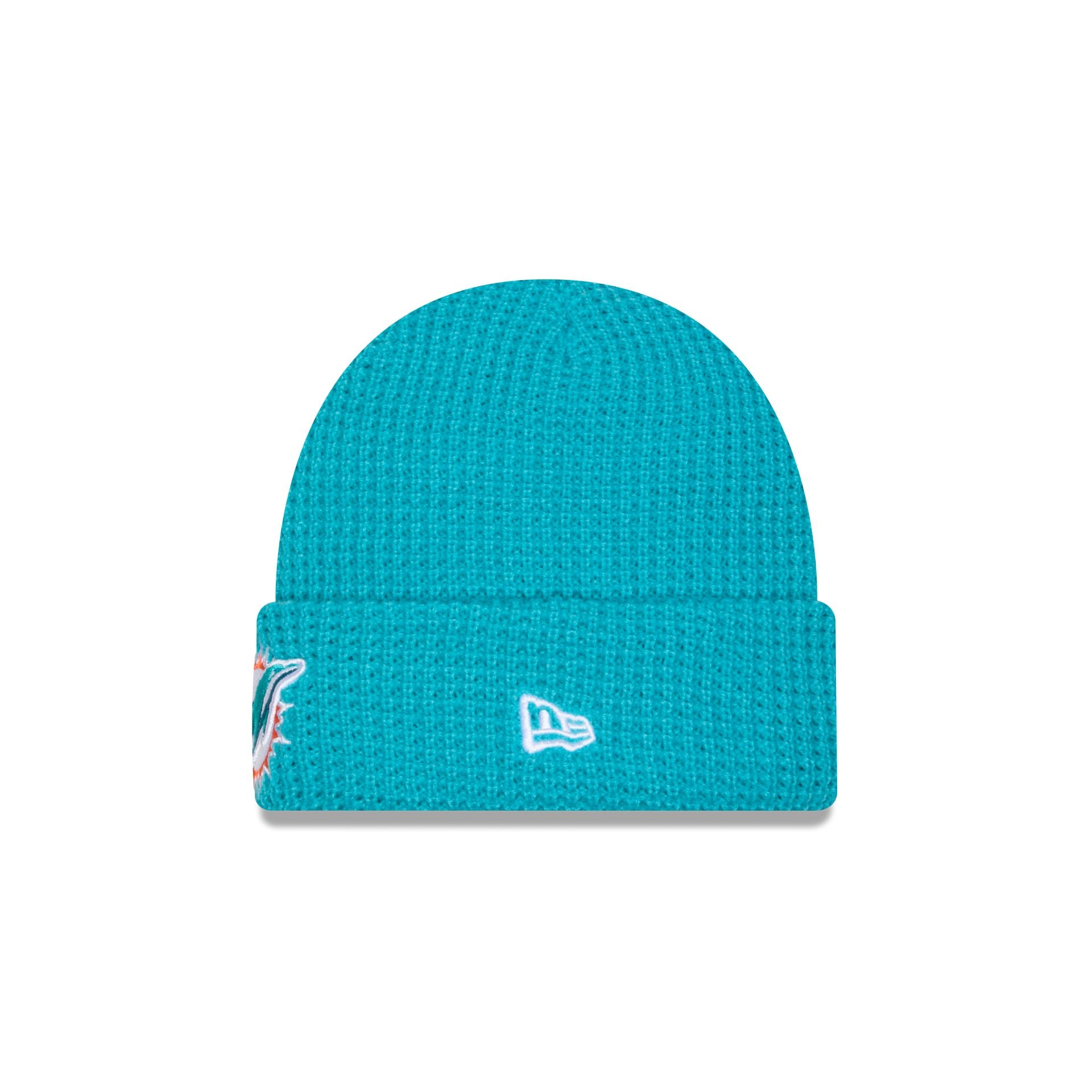 Alternative view of Miami Dolphins Waffle Stitch Knit Beanie Hat