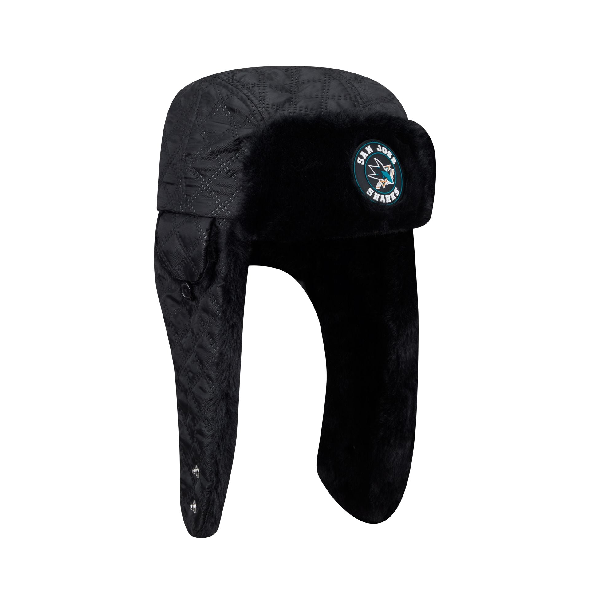 San Jose Sharks Quilted Fashion Trapper Hat - Image 3