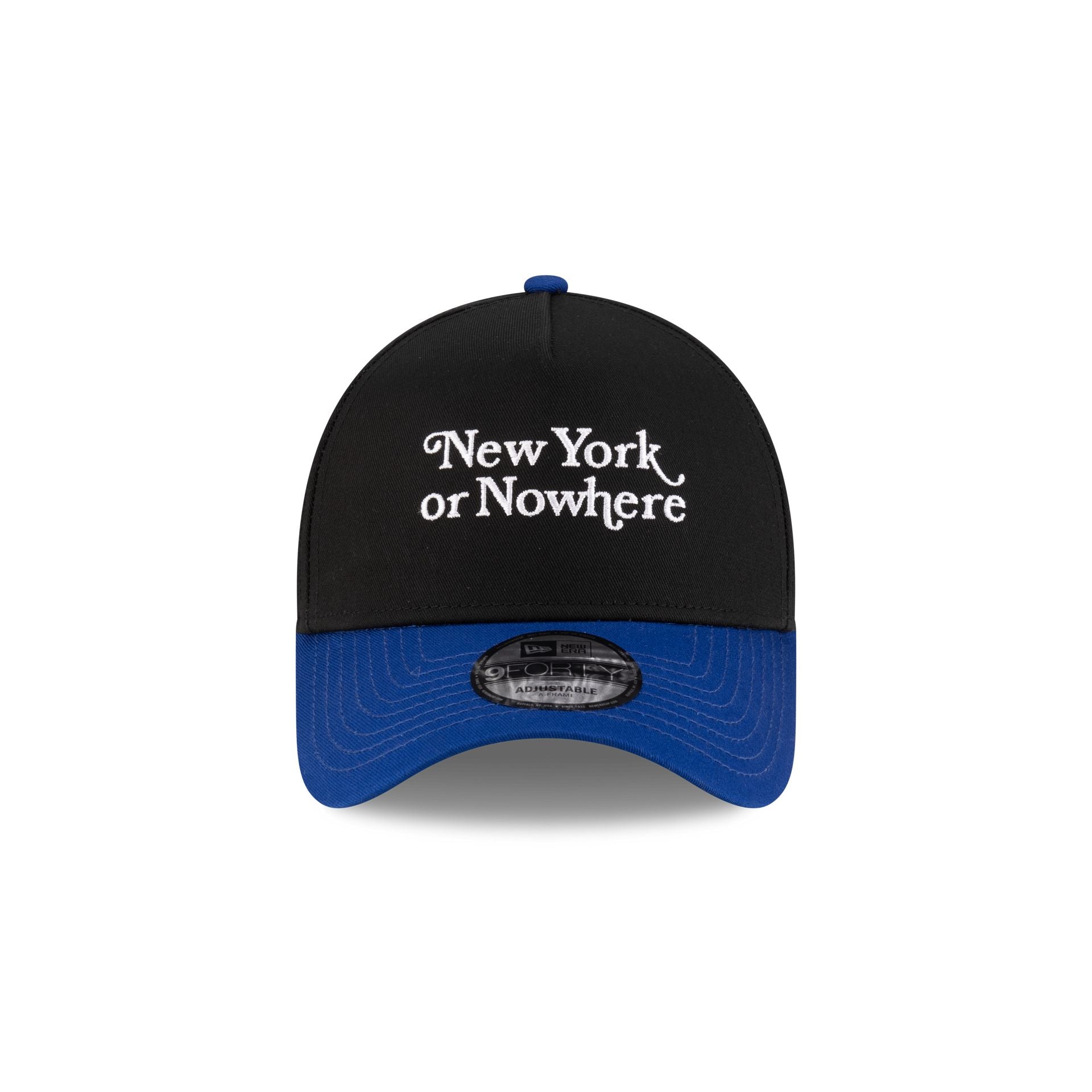 Alternative view of New York Or Nowhere X New York Mets Black Wordmark 9Forty A-Frame Snapback Hat