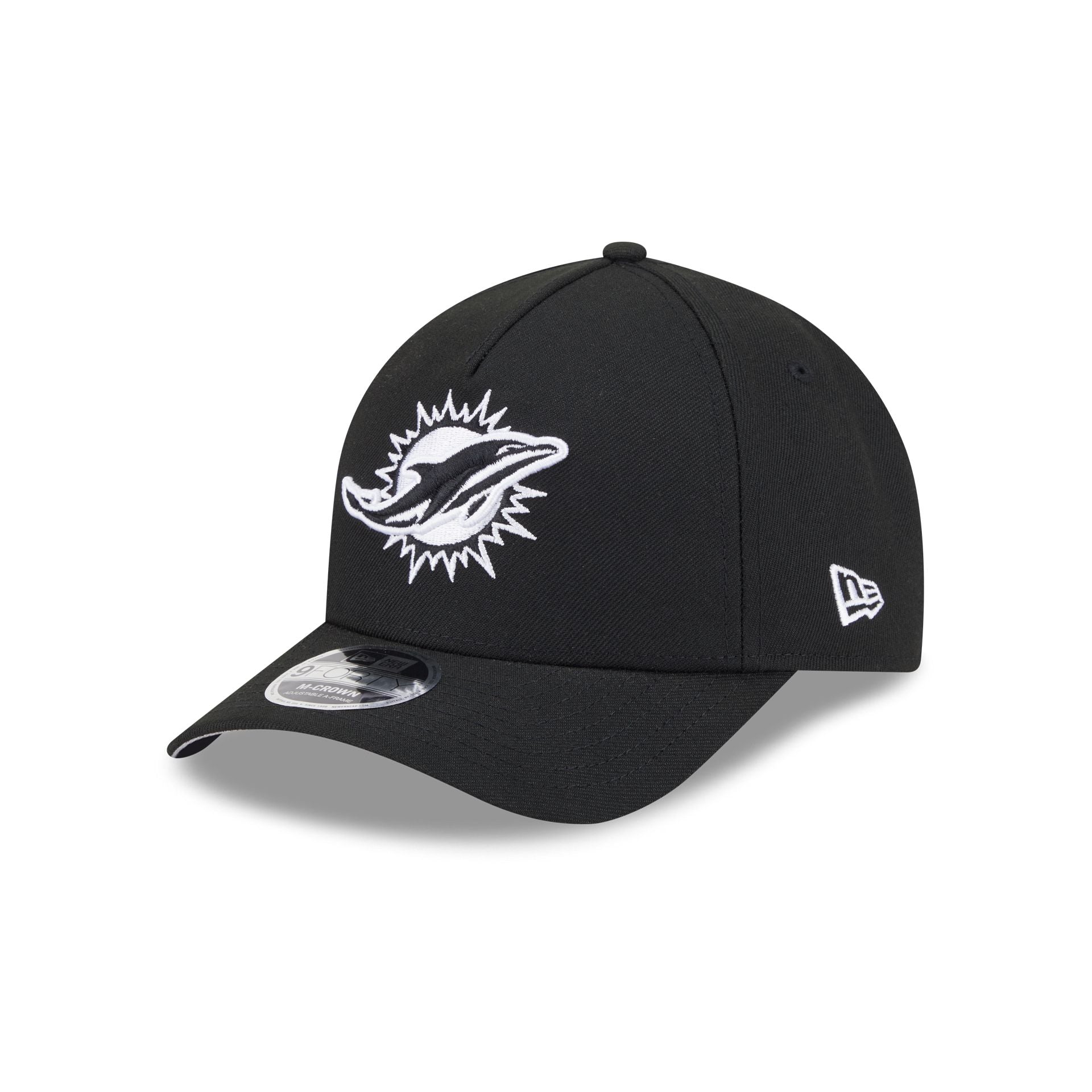 Miami Dolphins Black & White 9Forty M-Crown A-Frame Snapback Hat
