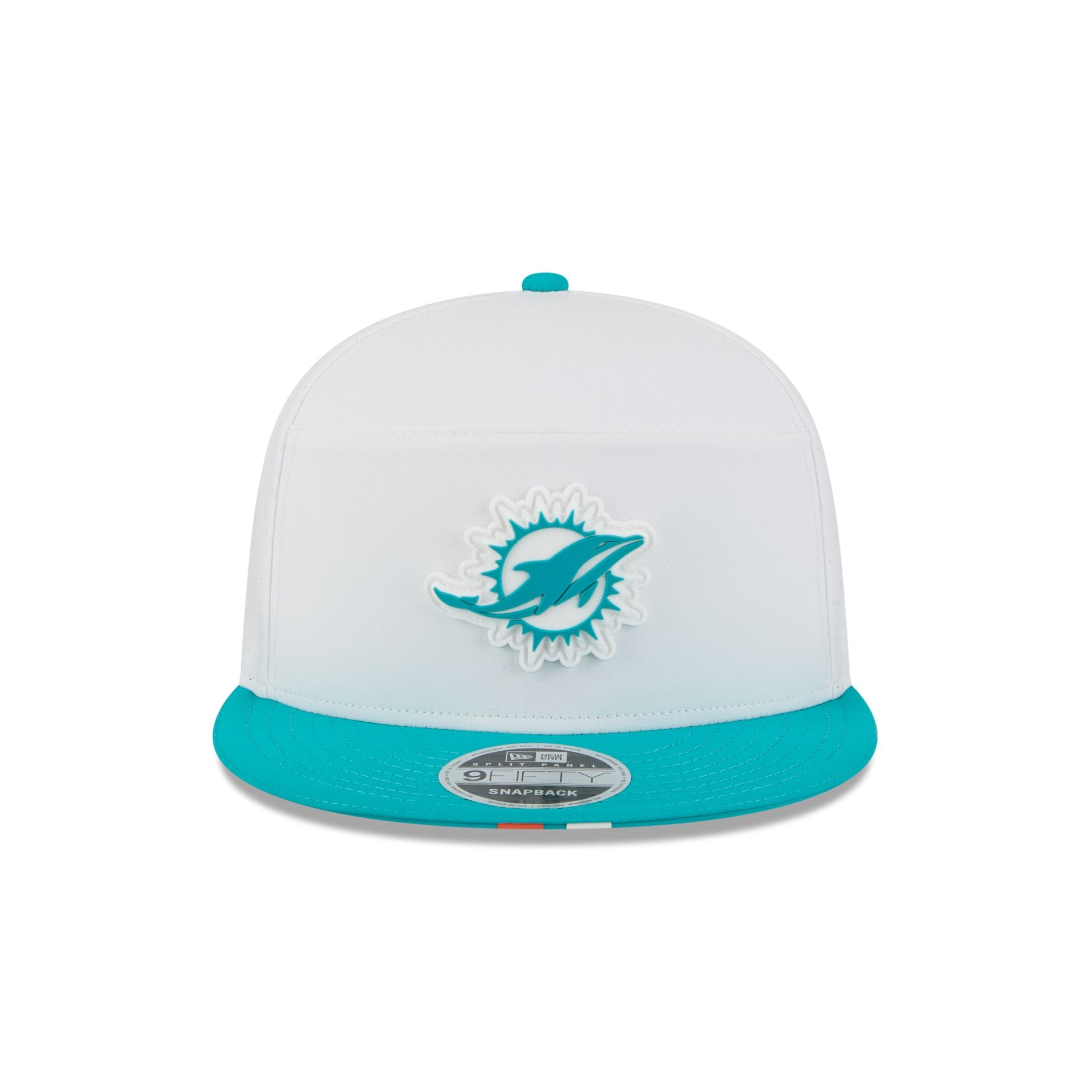 Alternative view of Miami Dolphins 2025 Training Split Panel 9Fifty Snapback Hat