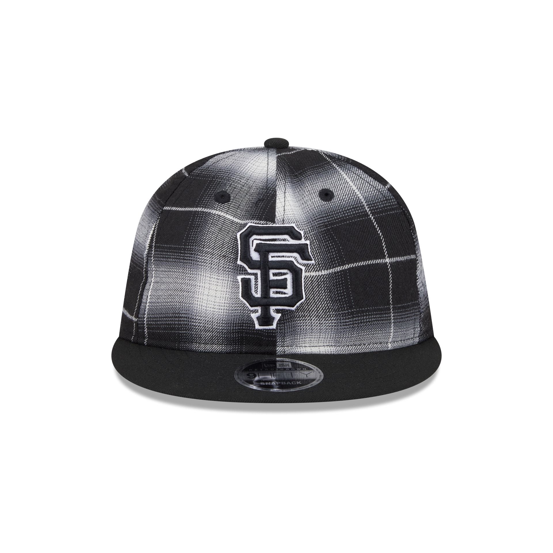 Alternative view of San Francisco Giants Black And White Plaid Retro Crown 9Fifty Snapback Hat