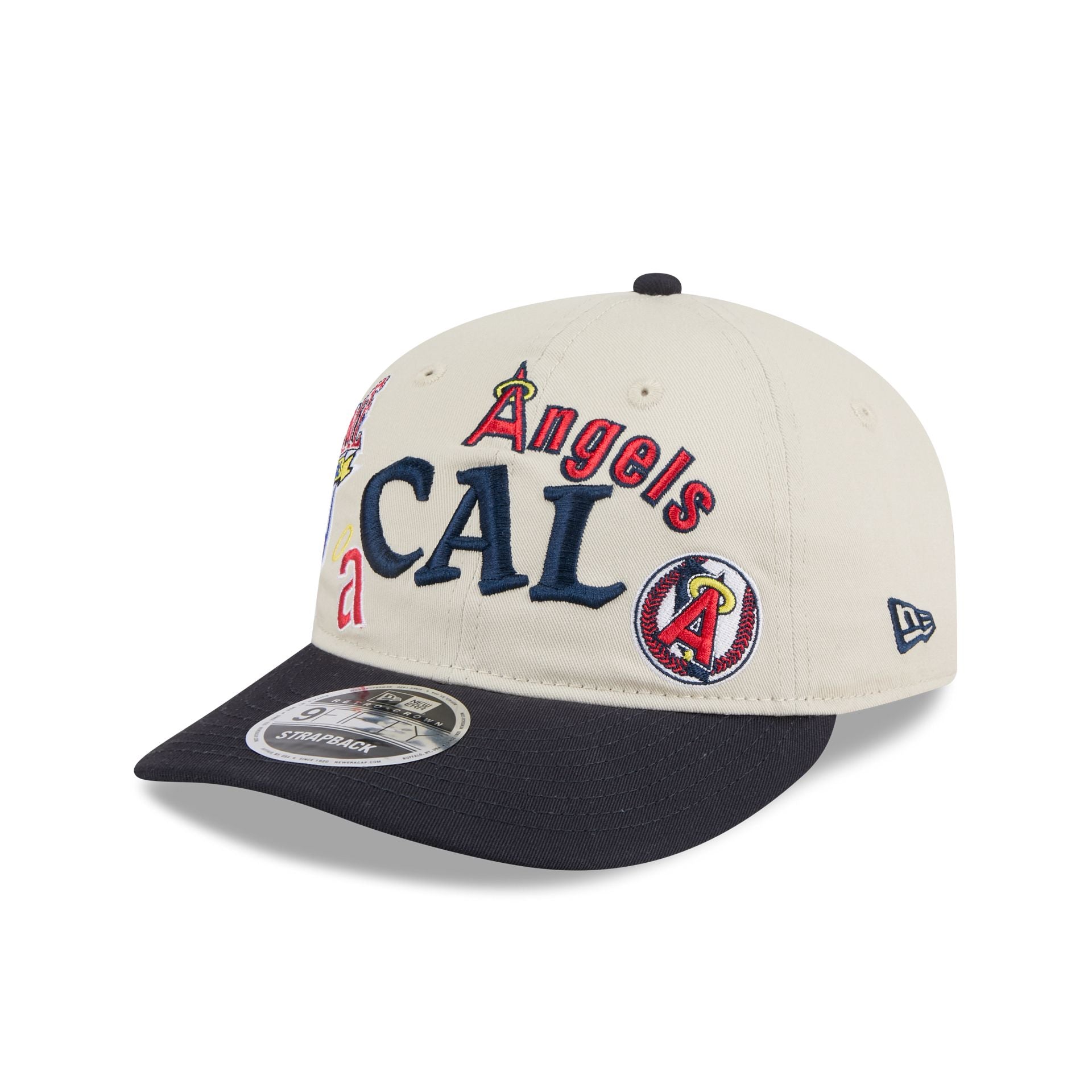 Los Angeles Angels Scattered Patches Retro Crown 9Fifty Snapback Hat