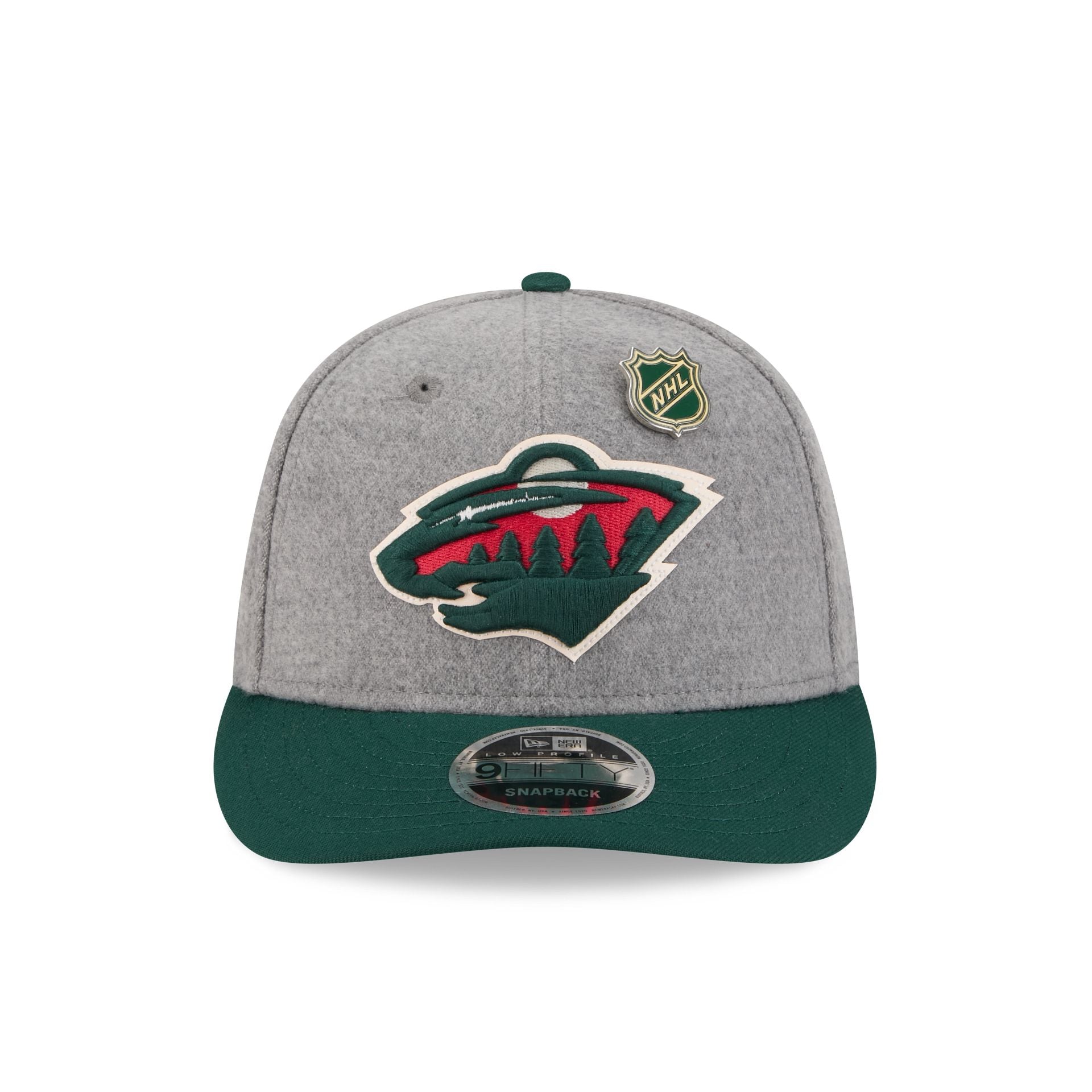 Alternative view of Minnesota Wild Heather Gray Wool Low Profile 9Fifty Snapback Hat