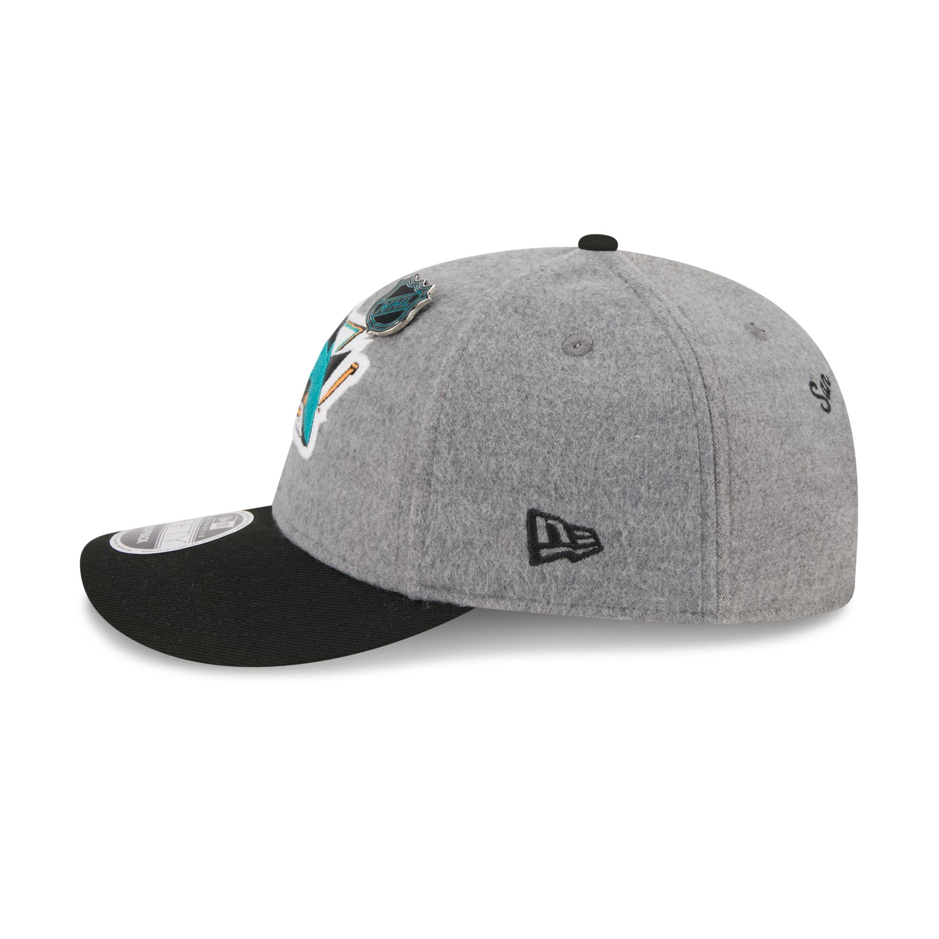 San Jose Sharks Heather Gray Wool Low Profile 9Fifty Snapback Hat - Image 5
