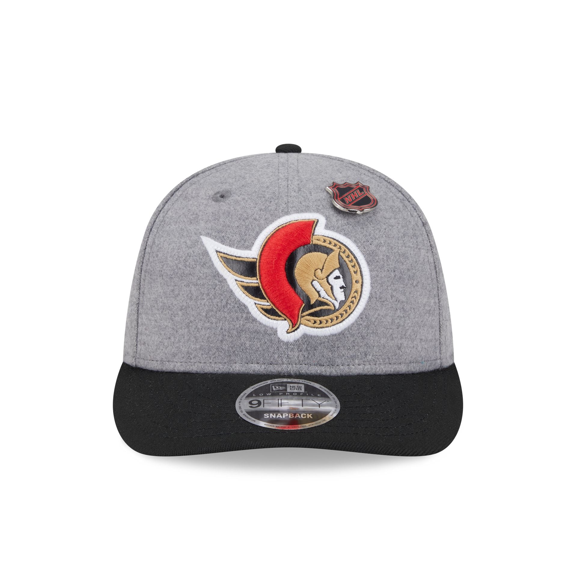 Alternative view of Ottawa Senators Heather Gray Wool Low Profile 9Fifty Snapback Hat