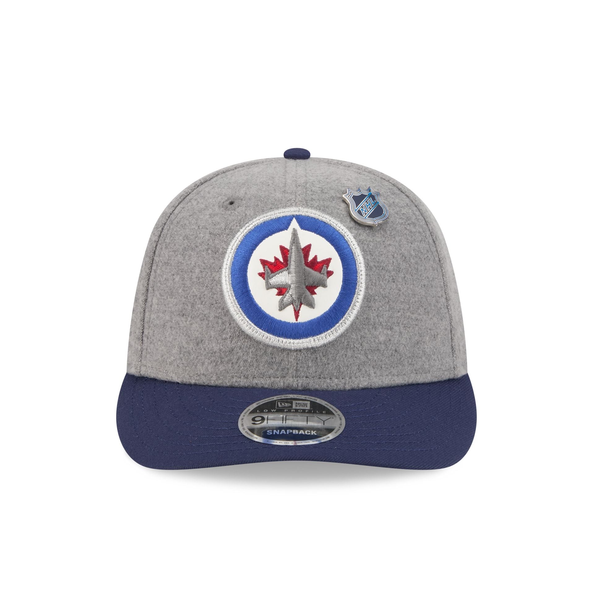 Alternative view of Winnipeg Jets Heather Gray Wool Low Profile 9Fifty Snapback Hat