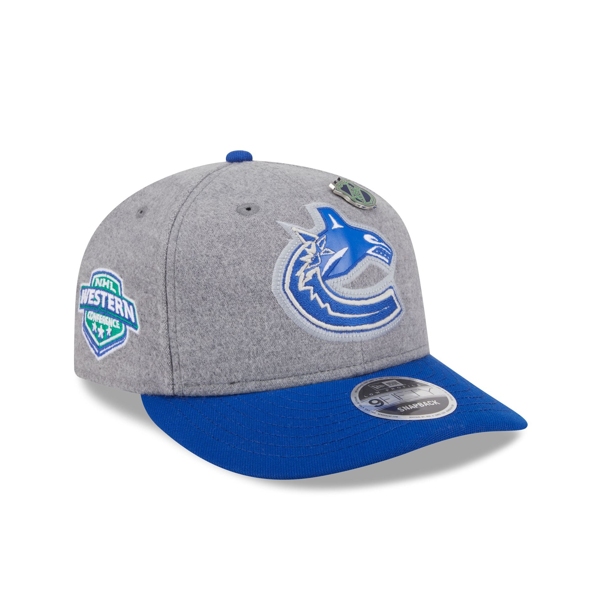 Vancouver Canucks Heather Gray Wool Low Profile 9Fifty Snapback Hat