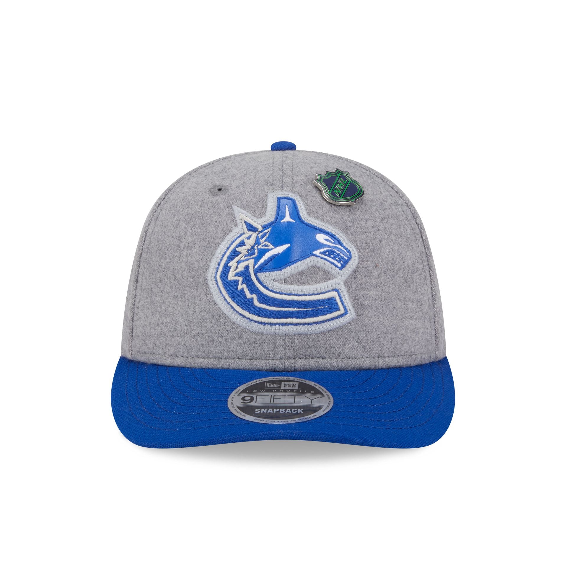 Alternative view of Vancouver Canucks Heather Gray Wool Low Profile 9Fifty Snapback Hat