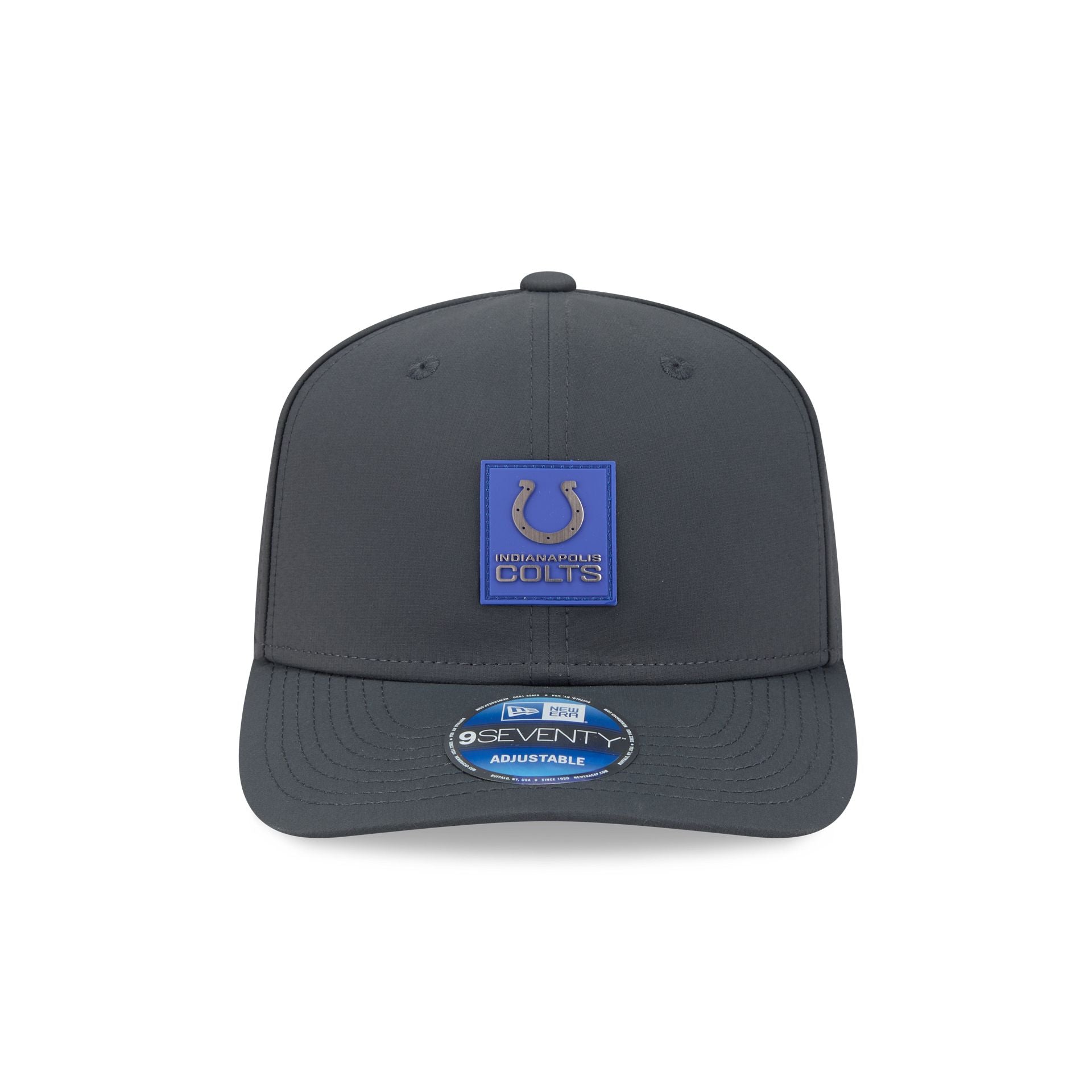 Alternative view of Indianapolis Colts 2025 Sideline Cold Weather Steel Clouds 9Seventy Stretch-Snap Hat