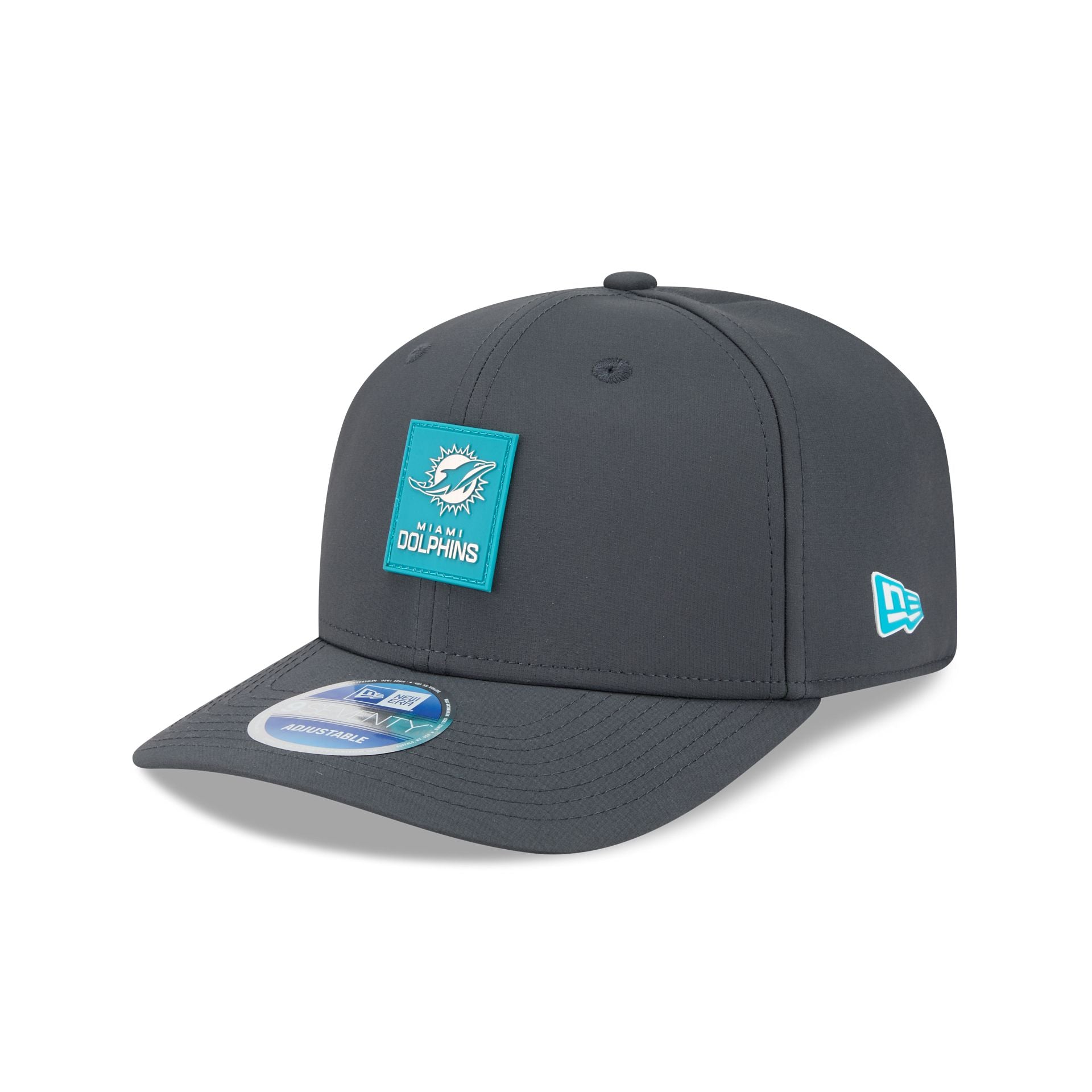 Miami Dolphins 2025 Sideline Cold Weather Steel Clouds 9Seventy Stretch-Snap Hat
