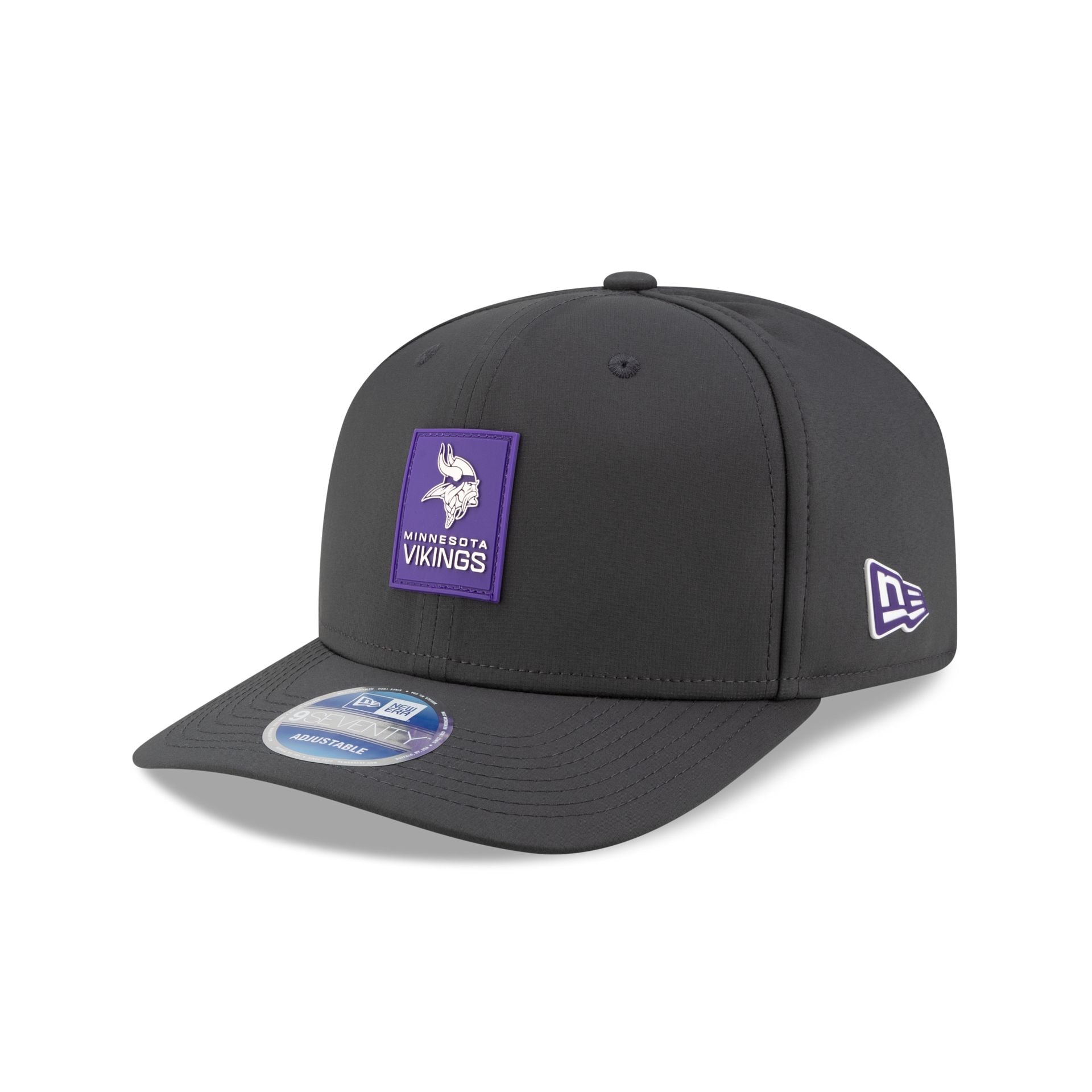 Alternative view of Minnesota Vikings 2025 Sideline Cold Weather Steel Clouds 9Seventy Stretch-Snap Hat