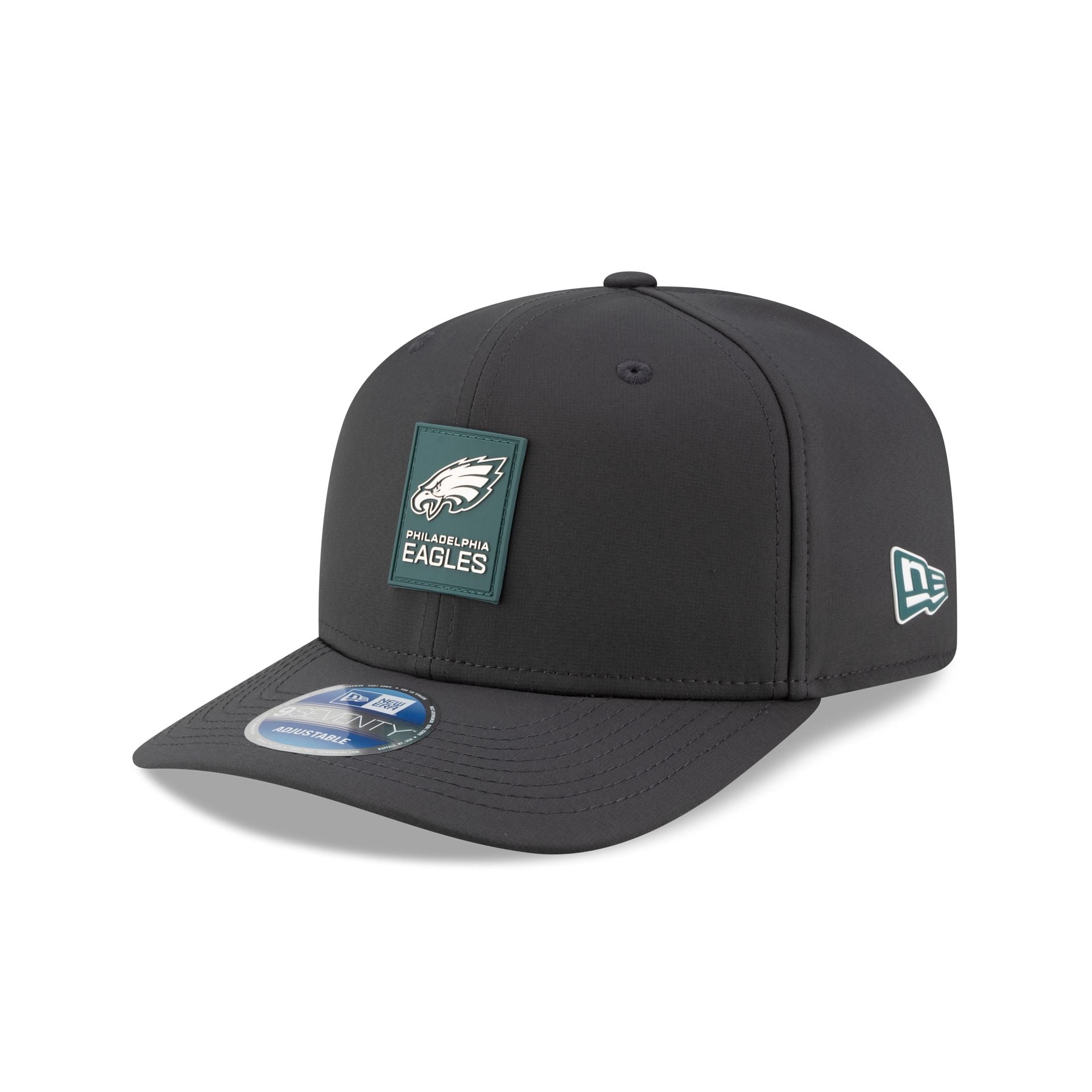 Alternative view of Philadelphia Eagles 2025 Sideline Cold Weather Steel Clouds 9Seventy Stretch-Snap Hat