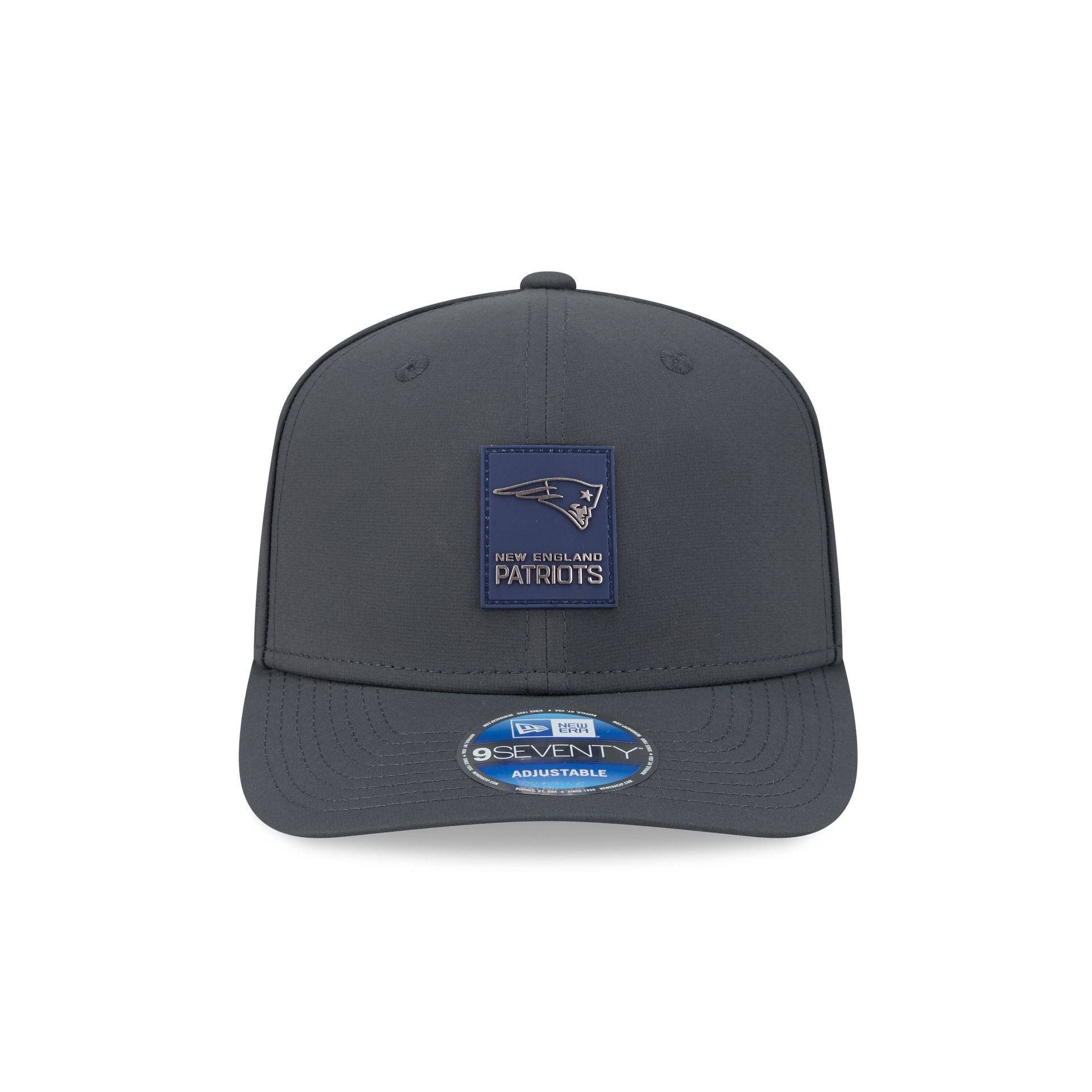 Alternative view of New England Patriots 2025 Sideline Cold Weather Steel Clouds 9Seventy Stretch-Snap Hat