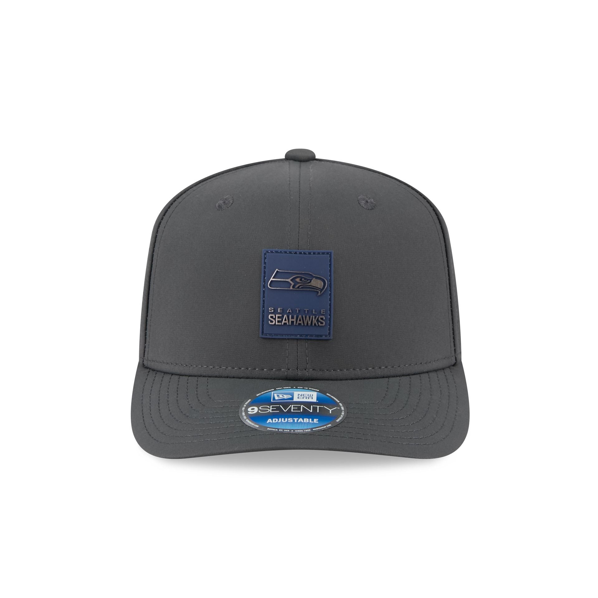 Alternative view of Seattle Seahawks 2025 Sideline Cold Weather Steel Clouds 9Seventy Stretch-Snap Hat