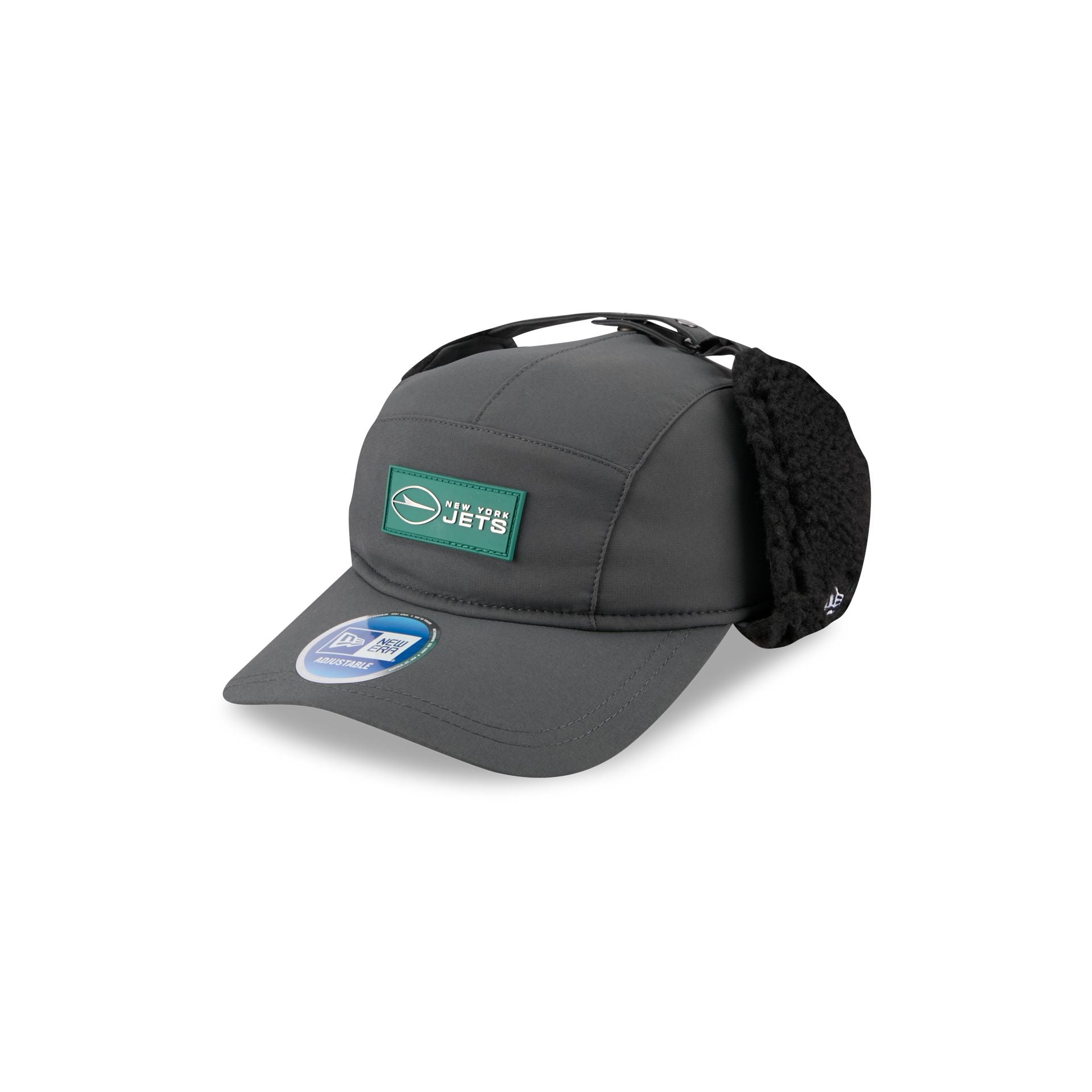 New York Jets 2025 Sideline Cold Weather Steel Clouds Runner Dogear Adjustable Hat