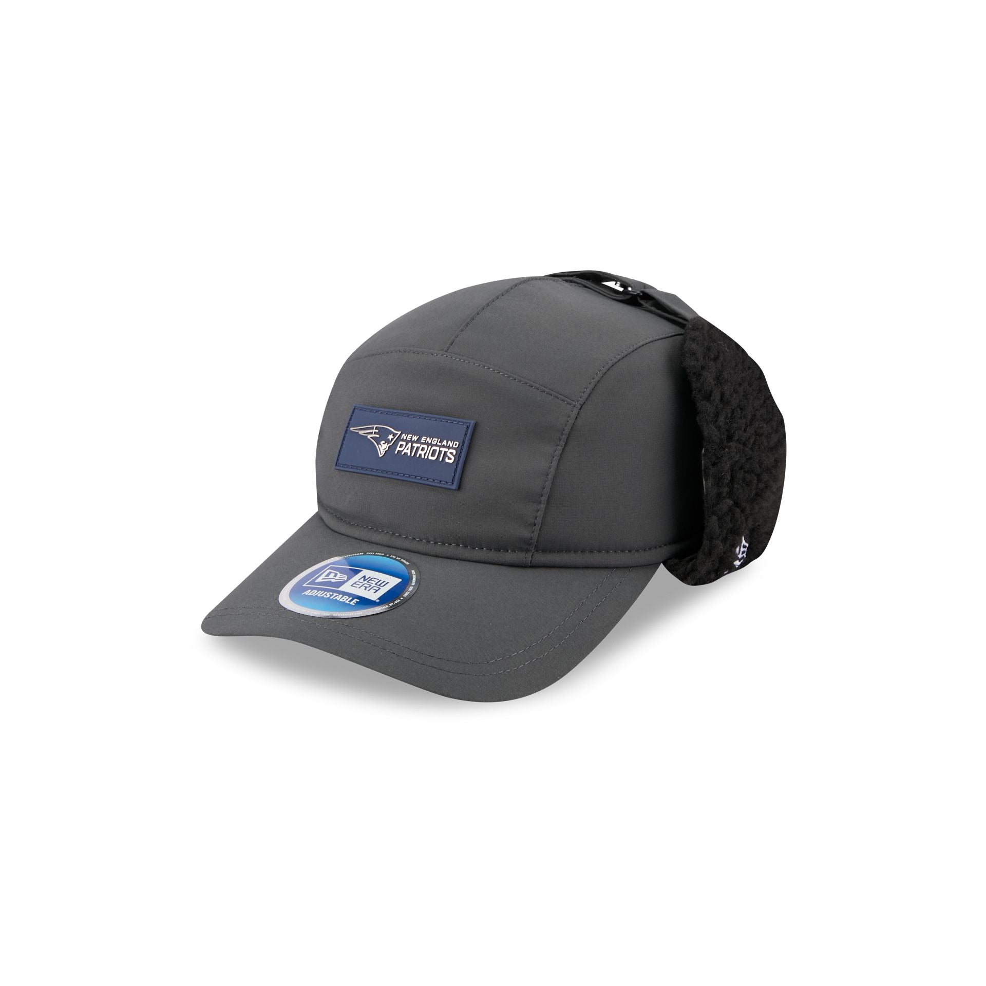 New England Patriots 2025 Sideline Cold Weather Steel Clouds Runner Dogear Adjustable Hat