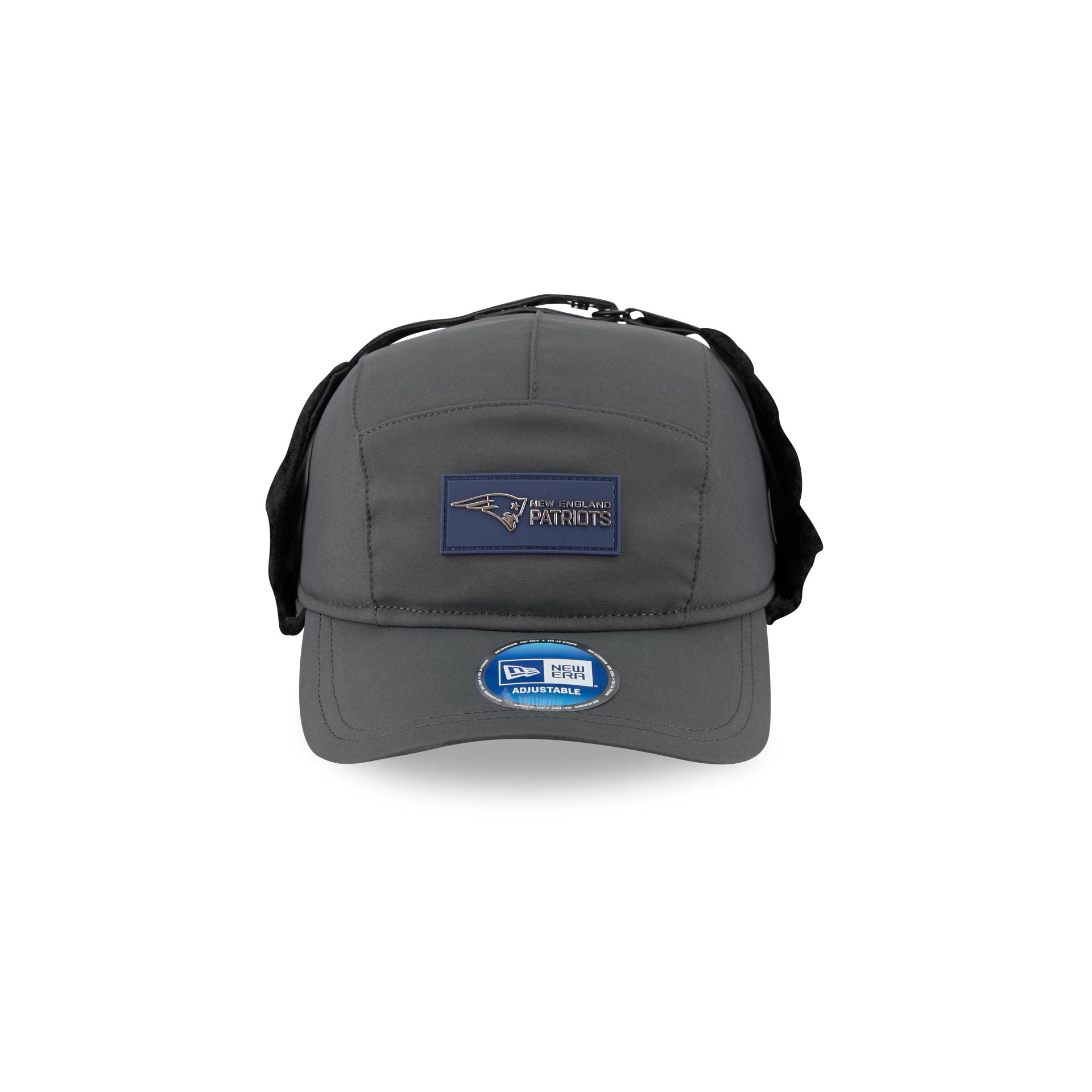 Alternative view of New England Patriots 2025 Sideline Cold Weather Steel Clouds Runner Dogear Adjustable Hat