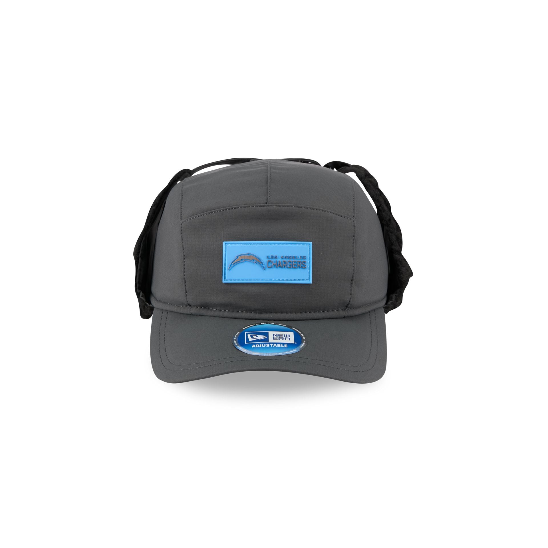 Alternative view of Los Angeles Chargers 2025 Sideline Cold Weather Steel Clouds Runner Dogear Adjustable Hat