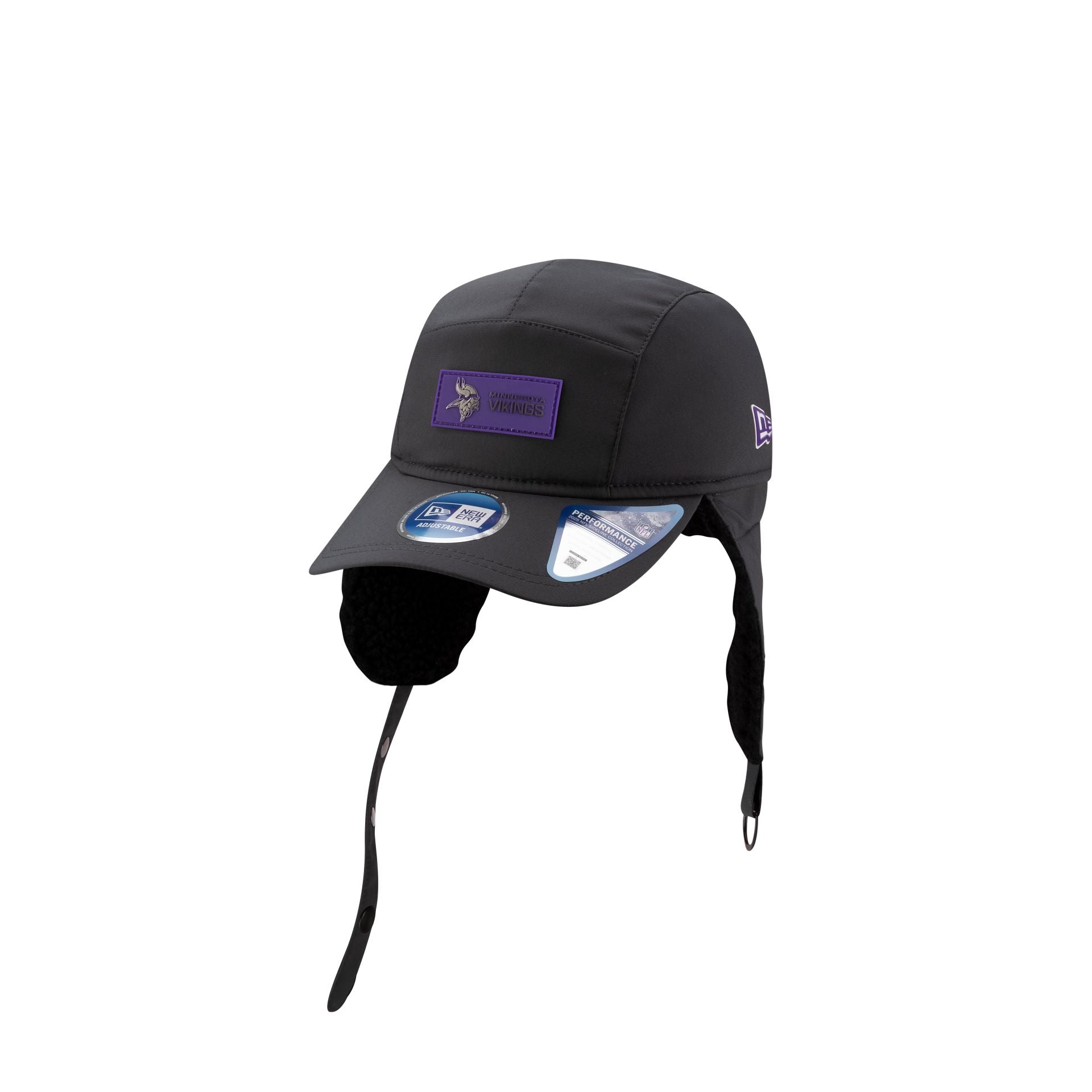Alternative view of Minnesota Vikings 2025 Sideline Cold Weather Steel Clouds Runner Dogear Adjustable Hat