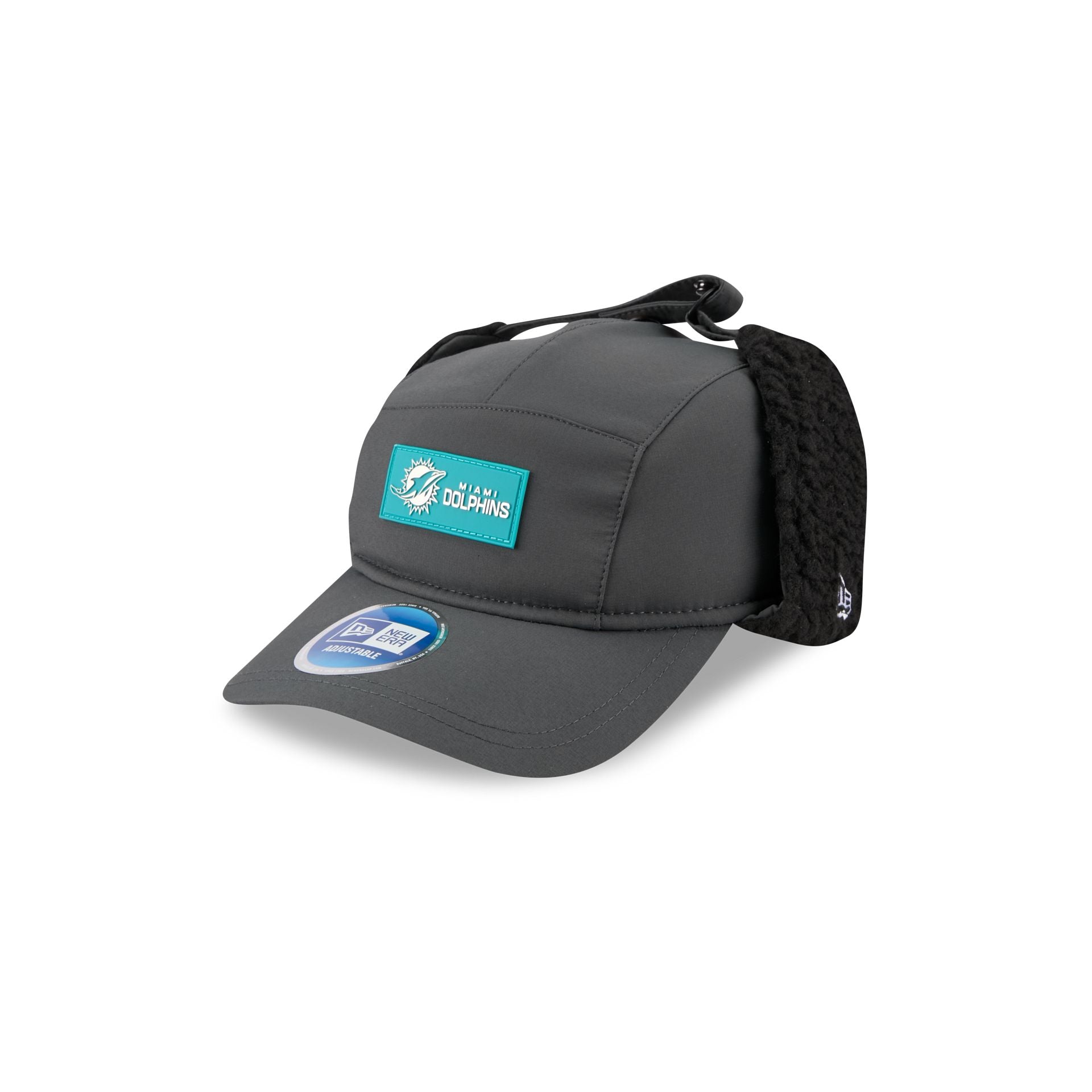 Miami Dolphins 2025 Sideline Cold Weather Steel Clouds Runner Dogear Adjustable Hat