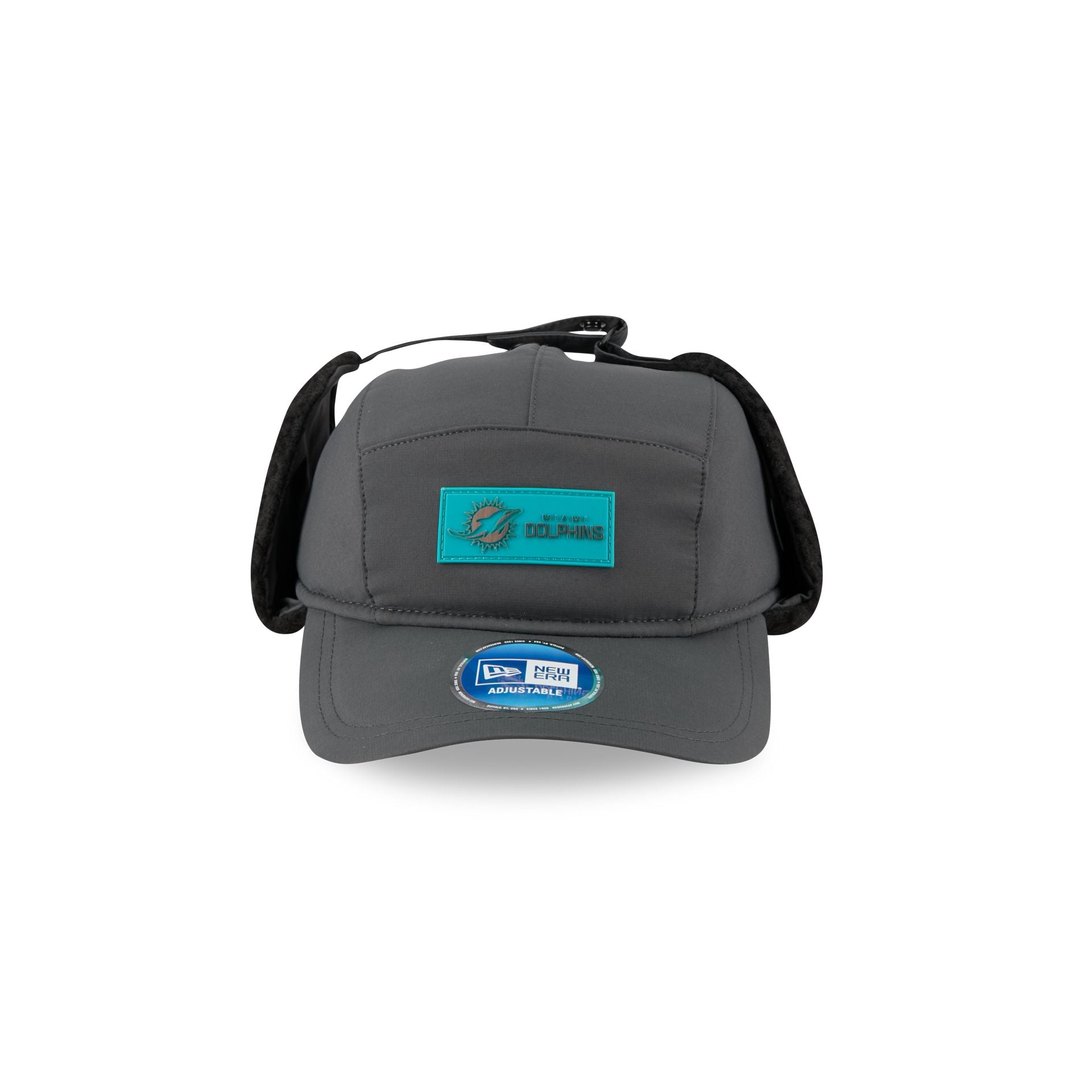 Alternative view of Miami Dolphins 2025 Sideline Cold Weather Steel Clouds Runner Dogear Adjustable Hat