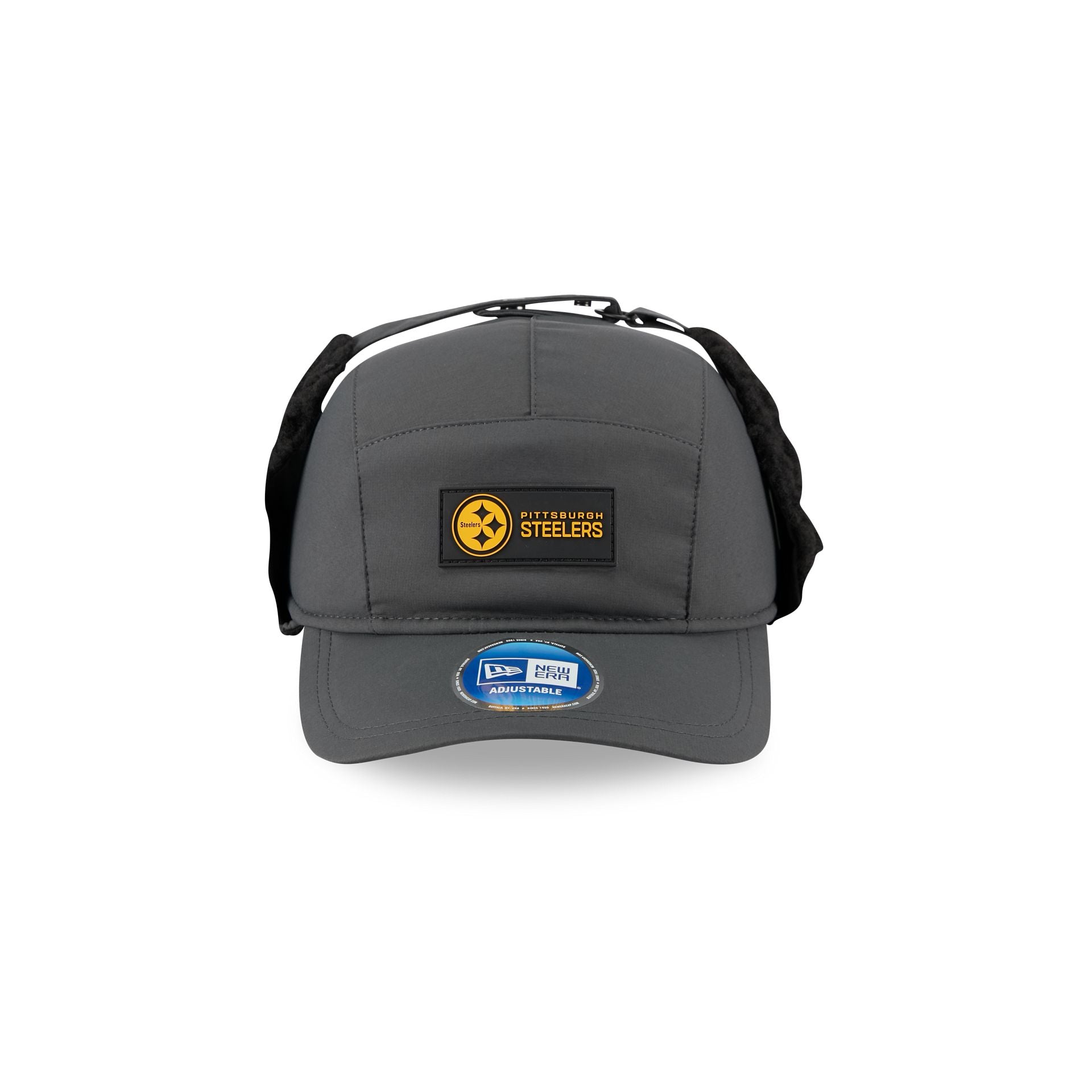 Alternative view of Pittsburgh Steelers 2025 Sideline Cold Weather Steel Clouds Runner Dogear Adjustable Hat