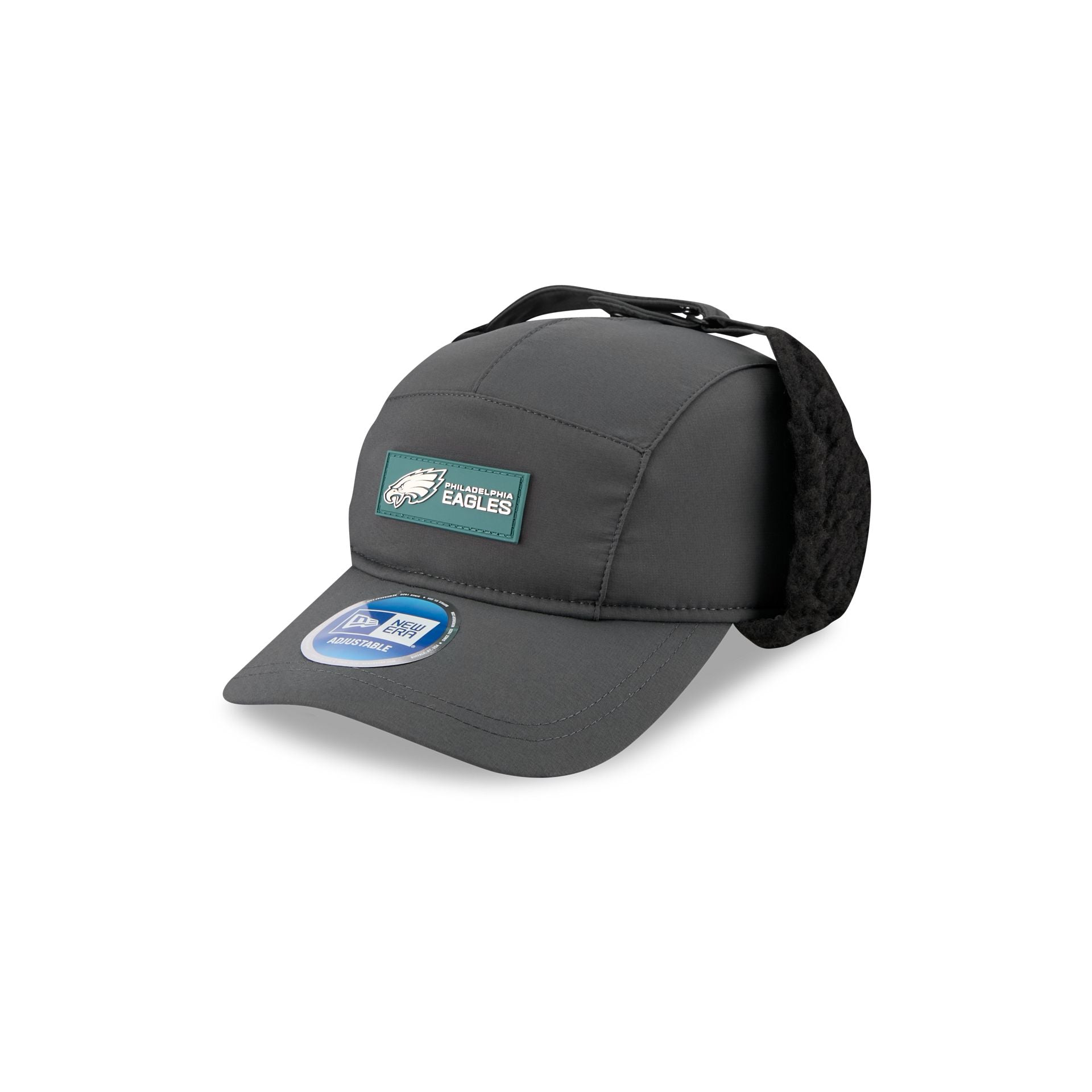 Philadelphia Eagles 2025 Sideline Cold Weather Steel Clouds Runner Dogear Adjustable Hat