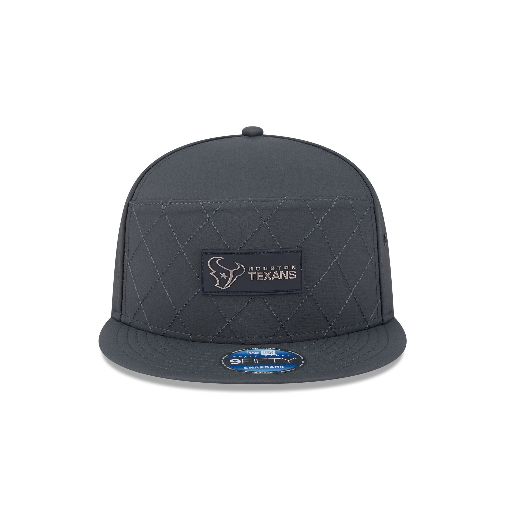 Alternative view of Houston Texans 2025 Sideline Cold Weather Steel Clouds Split Panel 9Fifty Snapback Hat