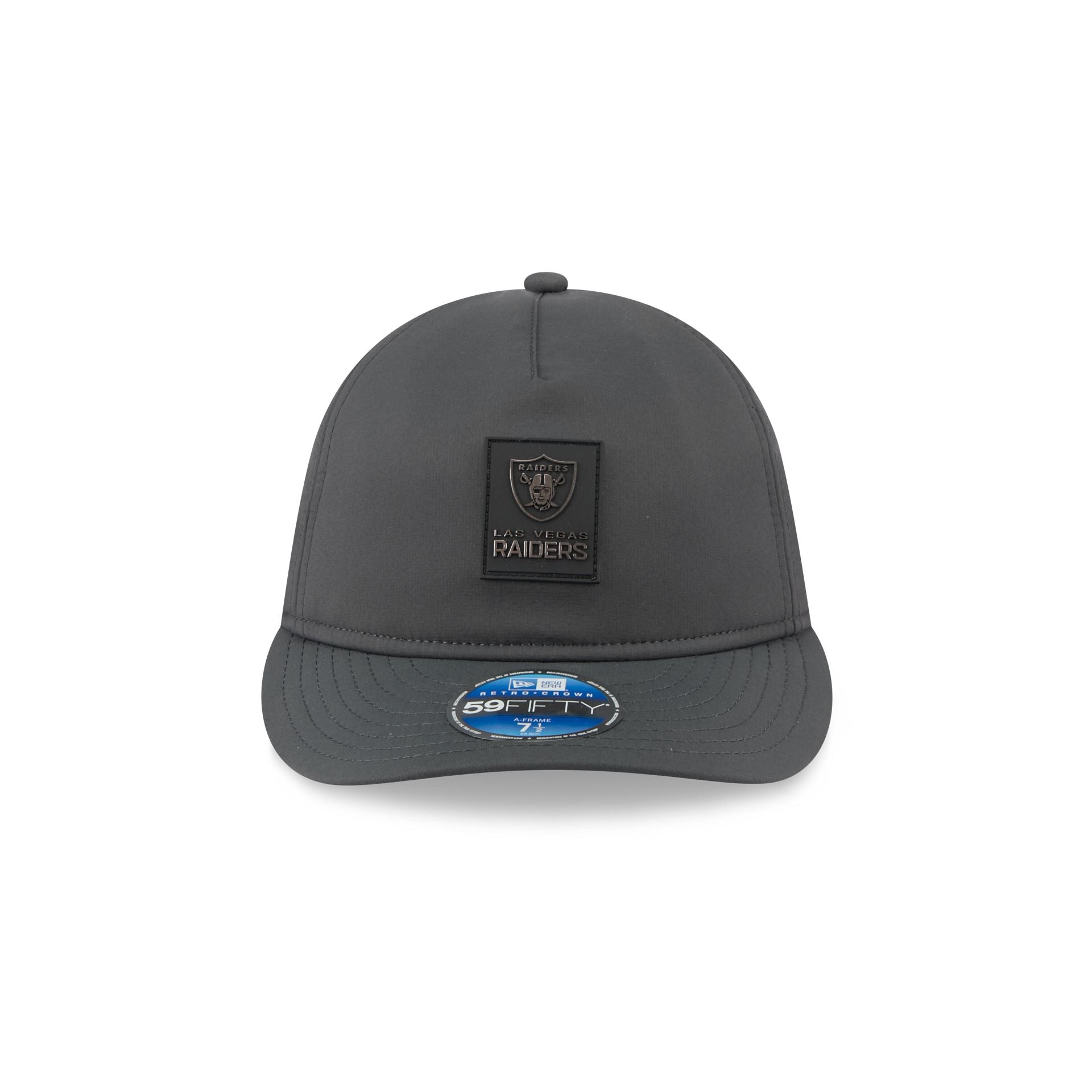 Alternative view of Las Vegas Raiders 2025 Sideline Cold Weather Steel Clouds Retro Crown 59Fifty A-Frame Fitted Hat