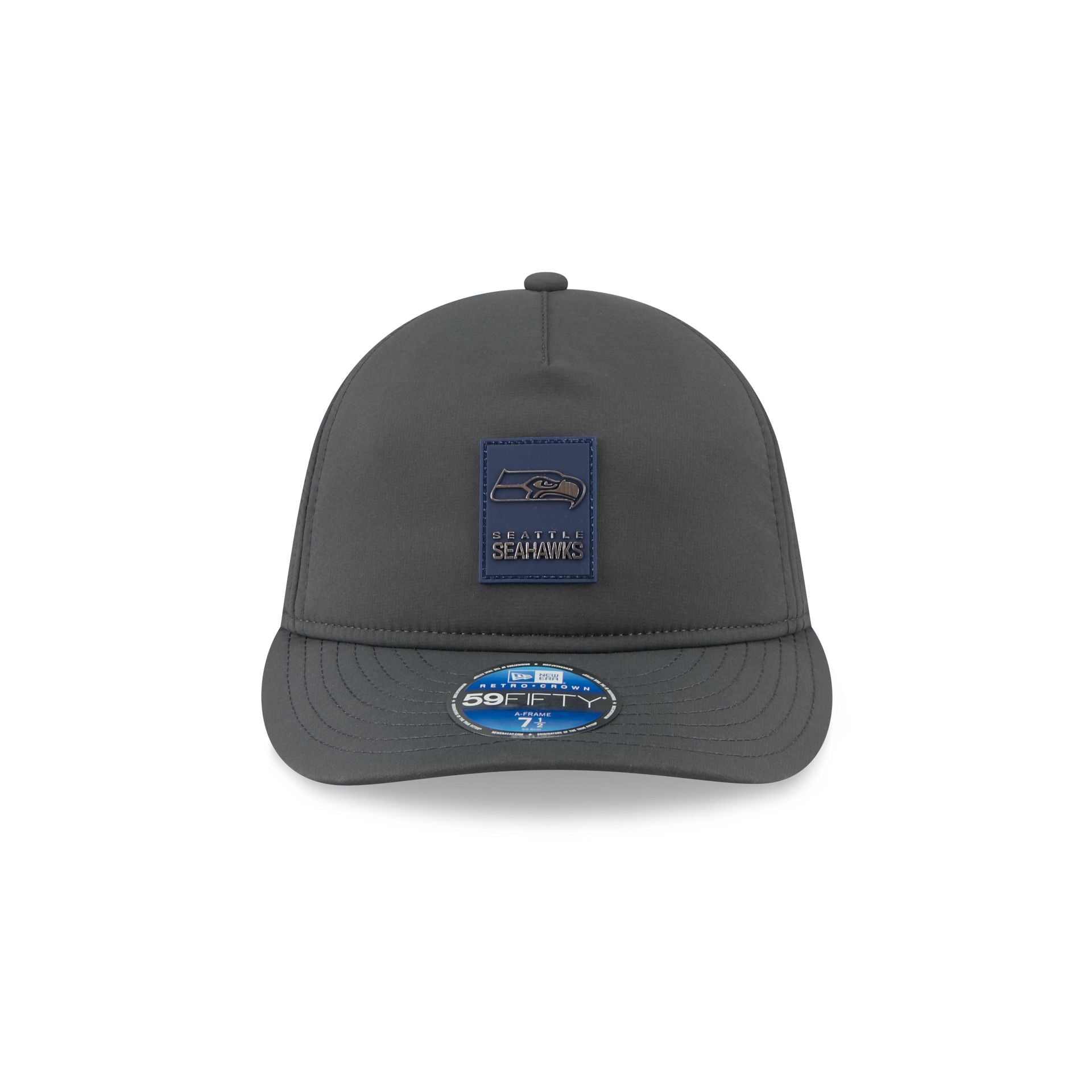 Alternative view of Seattle Seahawks 2025 Sideline Cold Weather Steel Clouds Retro Crown 59Fifty A-Frame Fitted Hat
