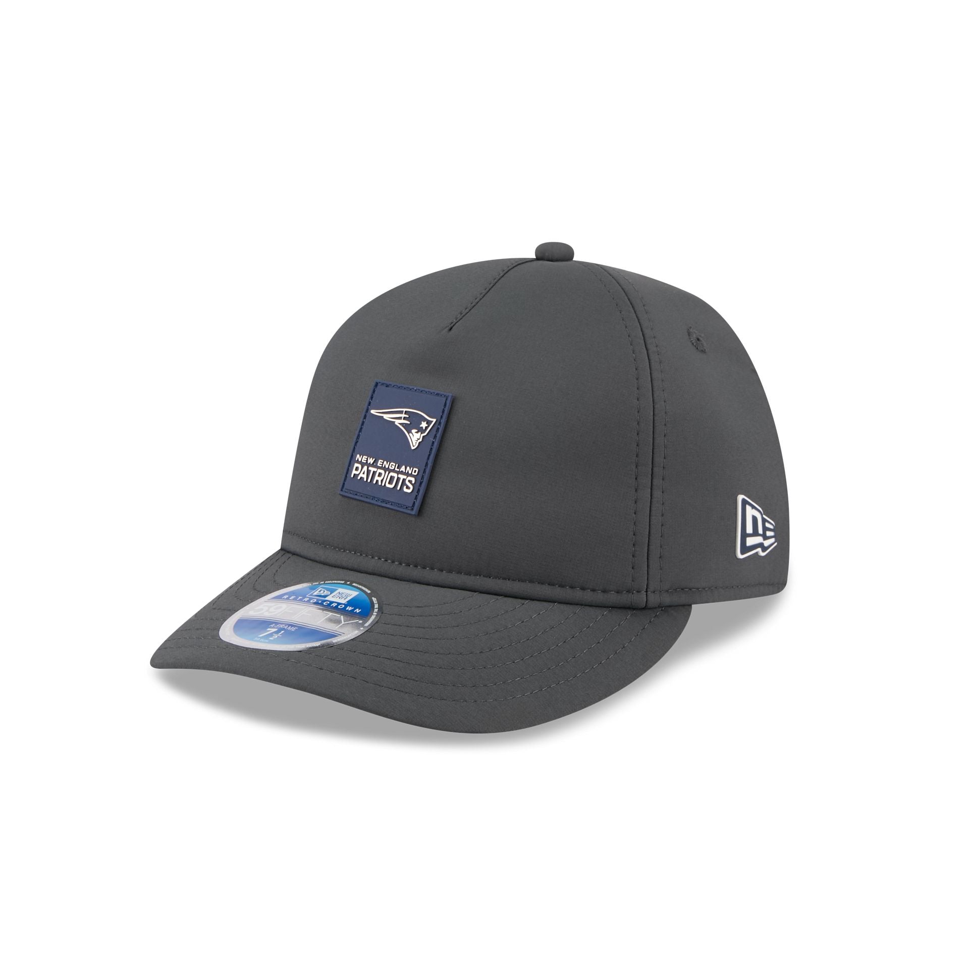 New England Patriots 2025 Sideline Cold Weather Steel Clouds Retro Crown 59Fifty A-Frame Fitted Hat
