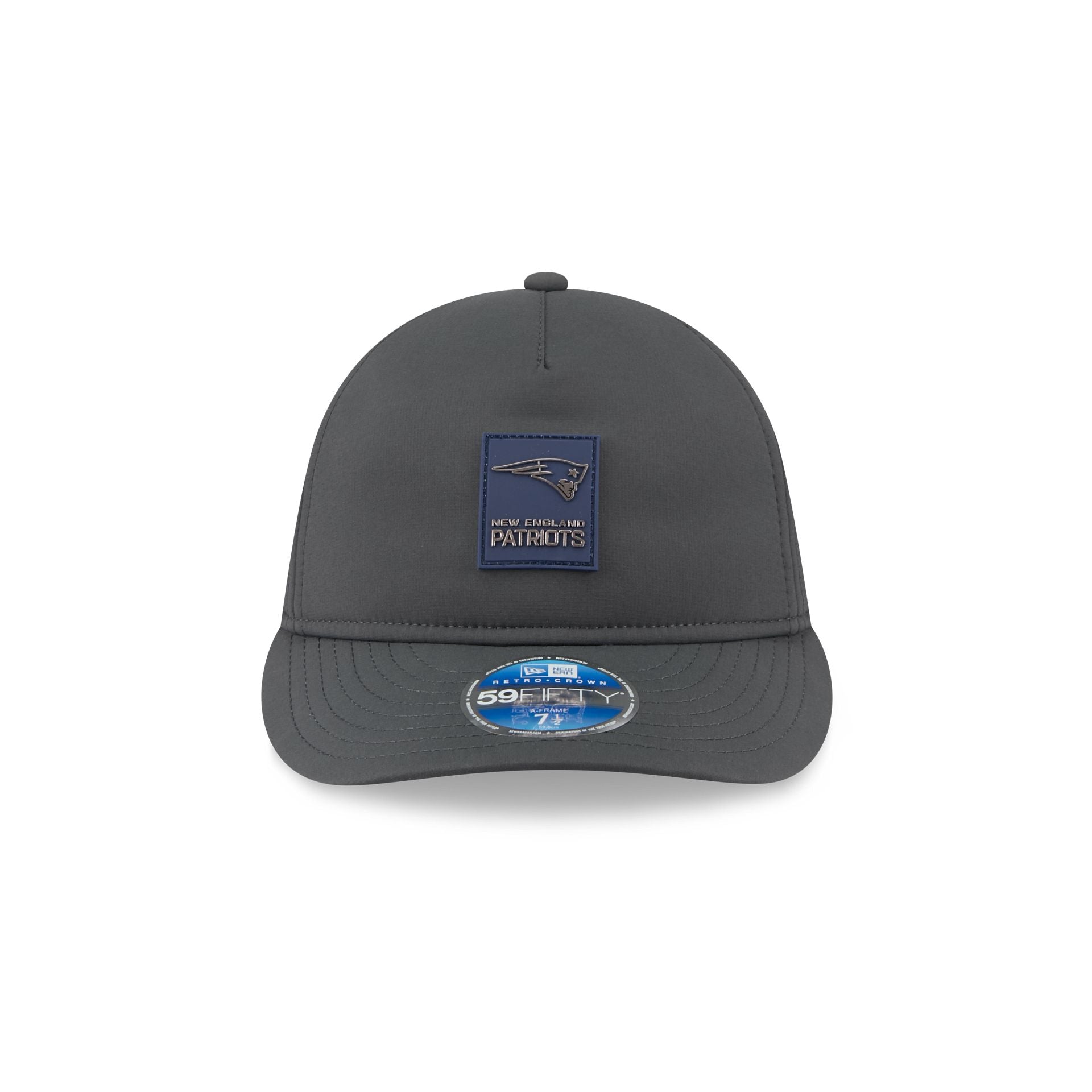 Alternative view of New England Patriots 2025 Sideline Cold Weather Steel Clouds Retro Crown 59Fifty A-Frame Fitted Hat