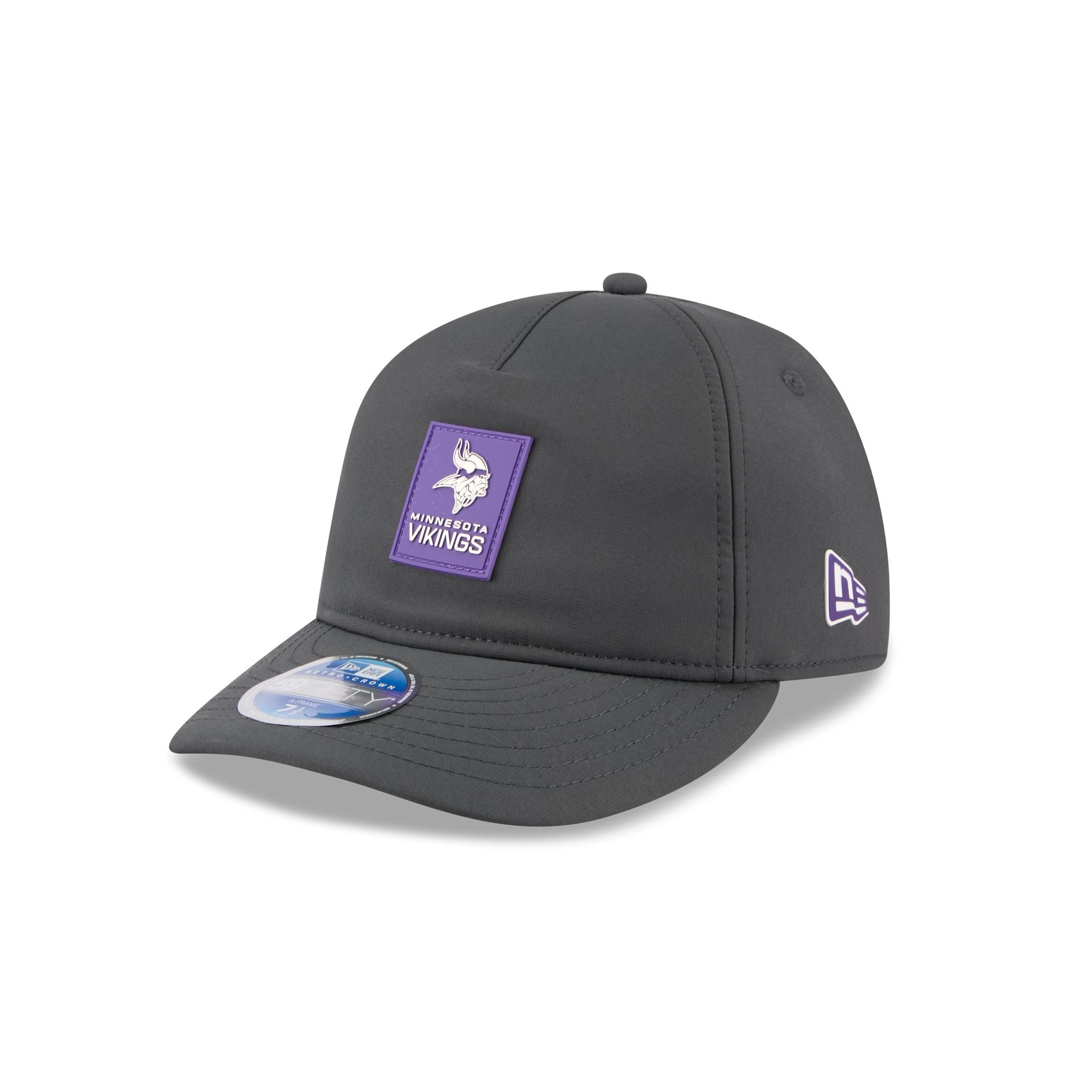 Minnesota Vikings 2025 Sideline Cold Weather Steel Clouds Retro Crown 59Fifty A-Frame Fitted Hat